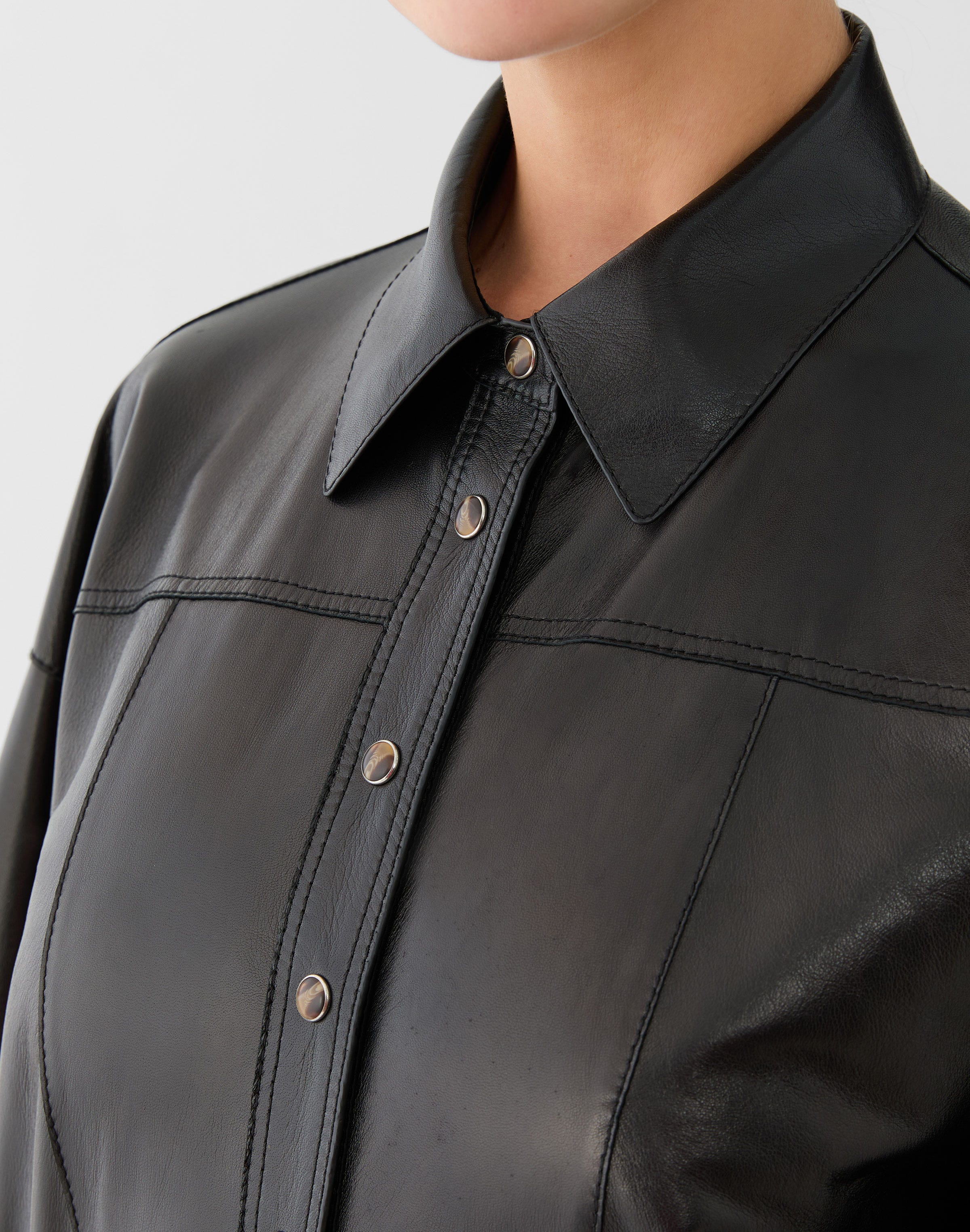 Nappa Leather Western Shirt