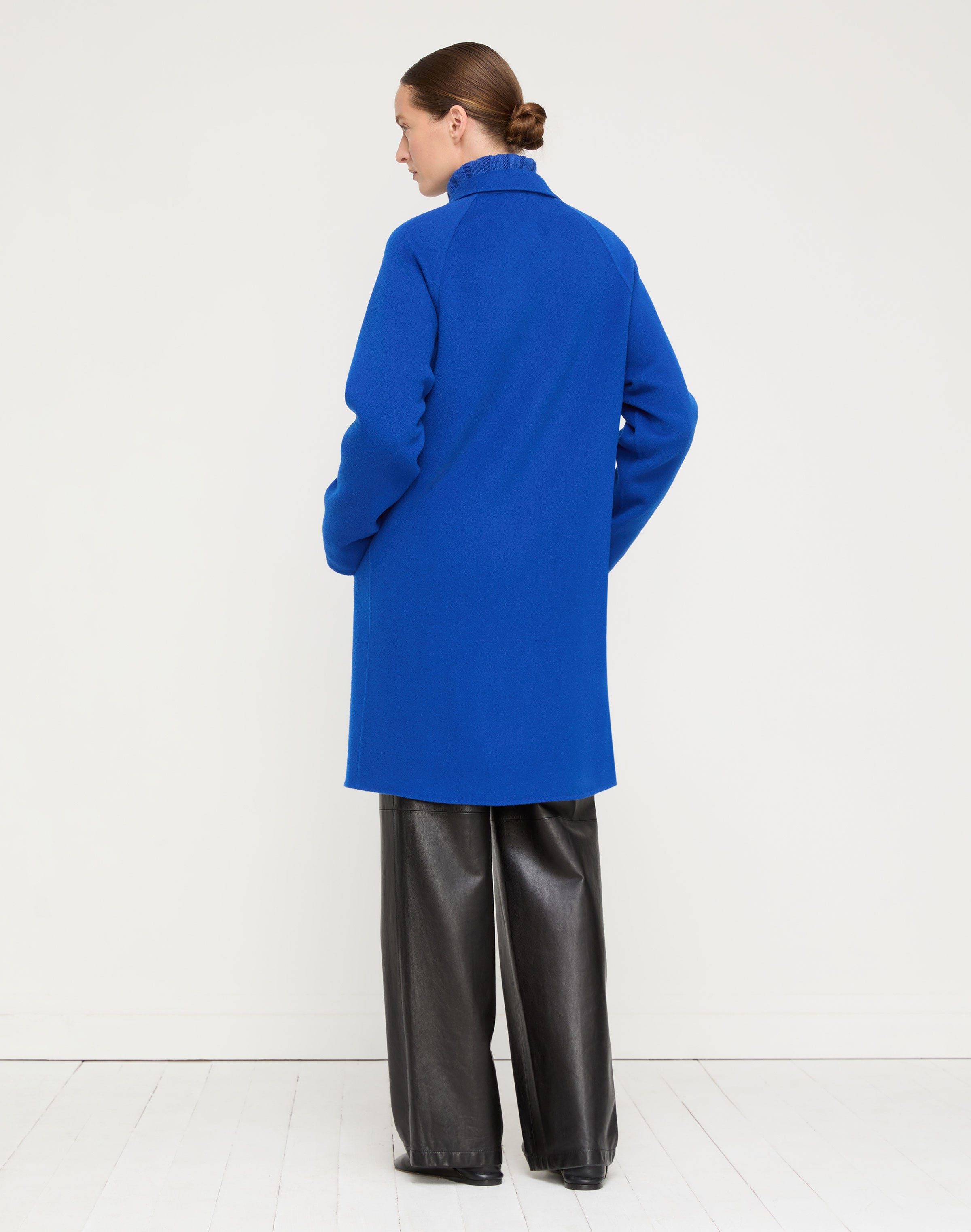 Plus-Size Wool-Cashmere Double Face Two Button Car Coat