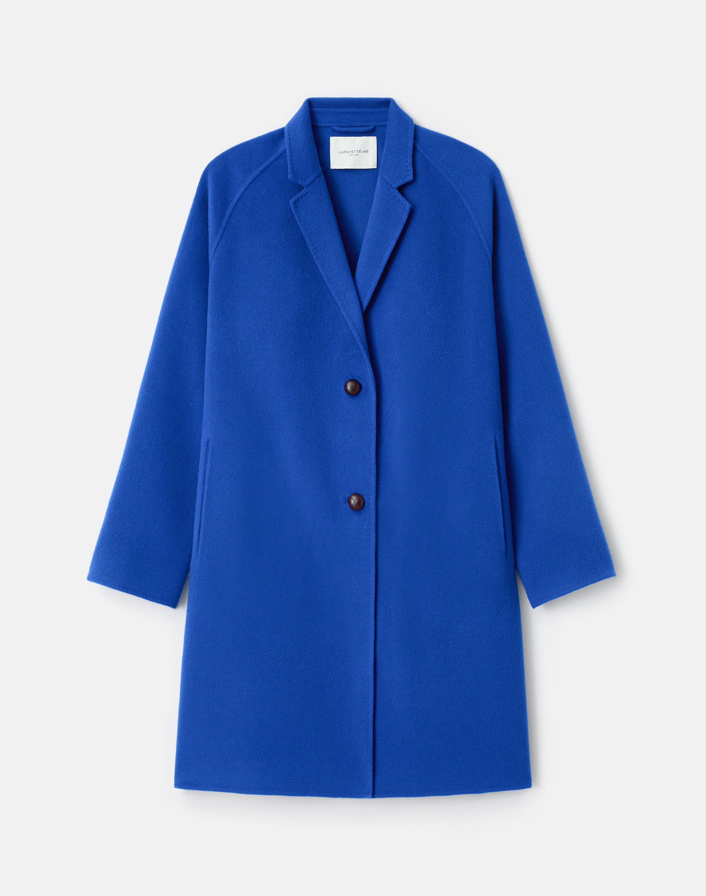 Plus-Size Wool-Cashmere Double Face Two Button Car Coat