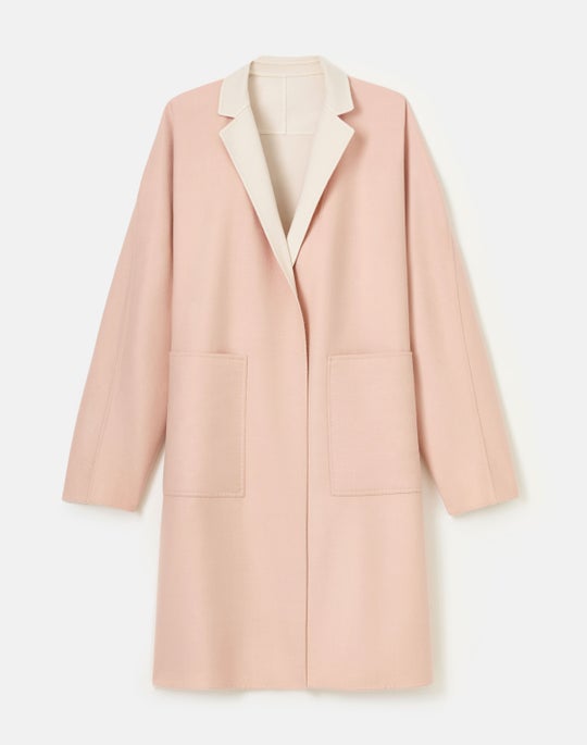 Two Tone Wool-Silk Double Face Reversible Coat
