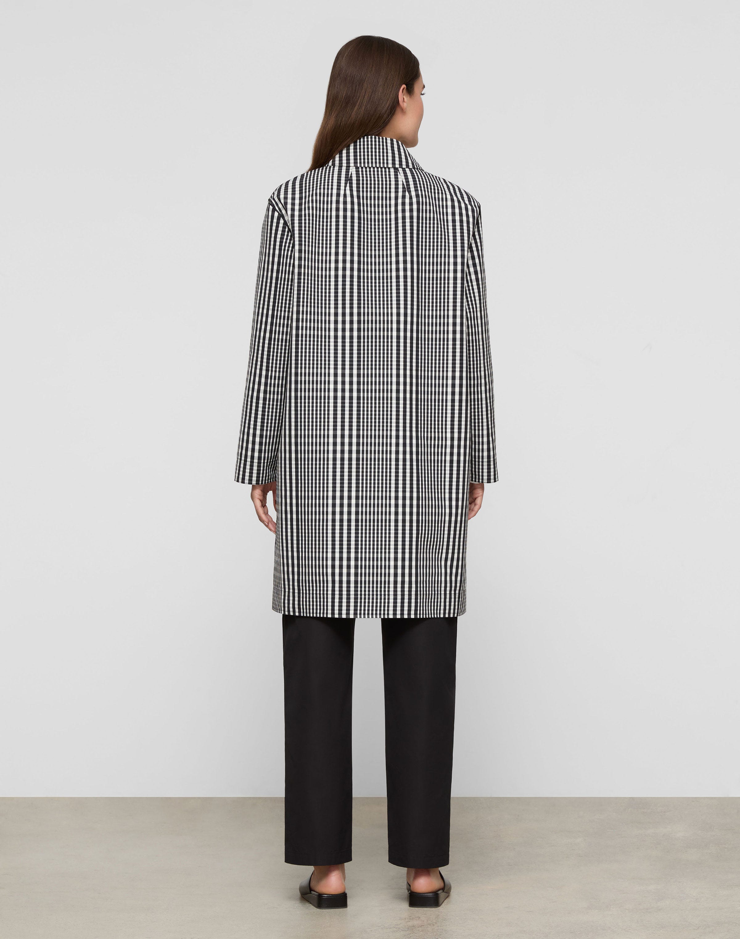 Grid Plaid Bonded Reversible Coat
