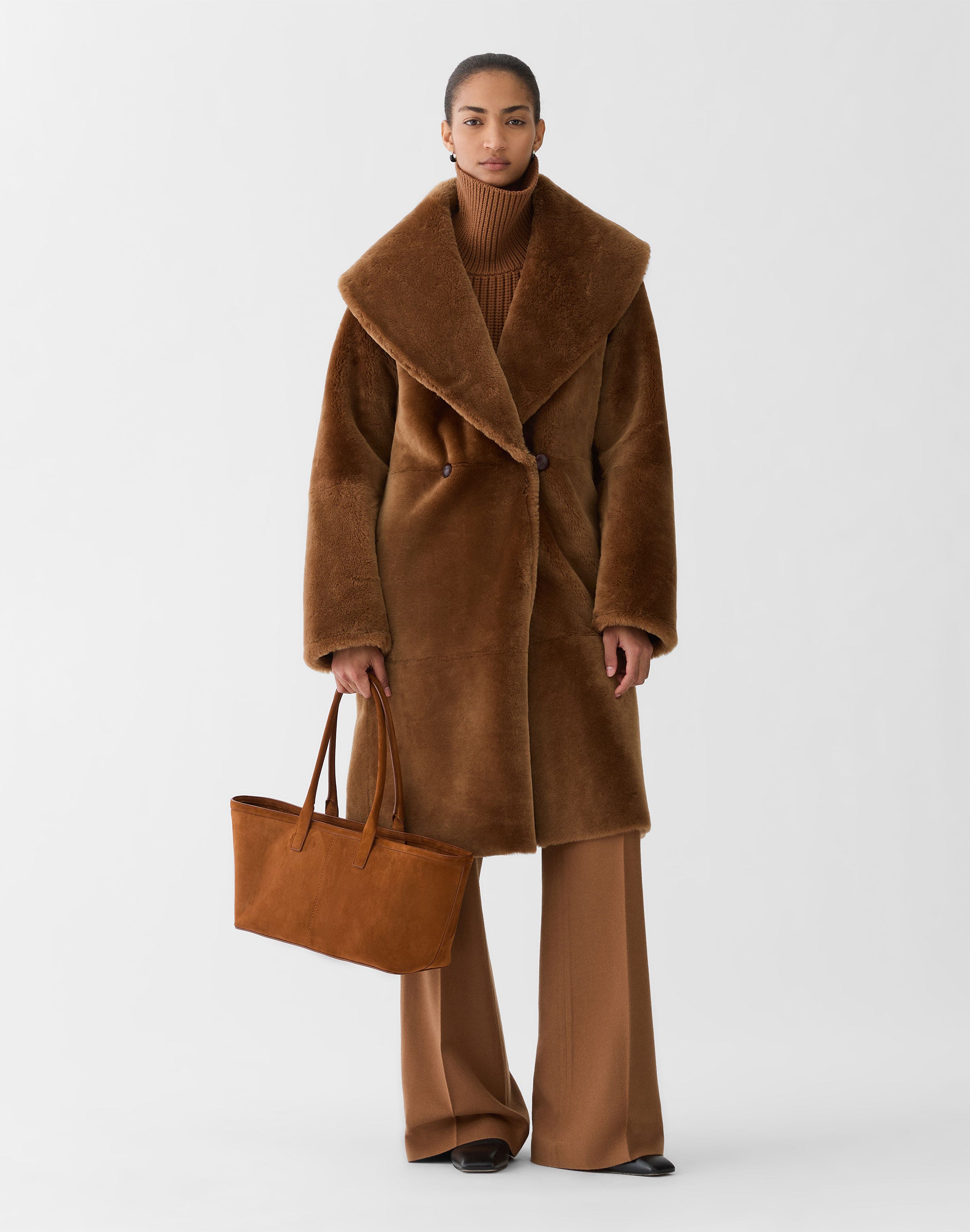 Merino Shearling Oversized Reversible Coat