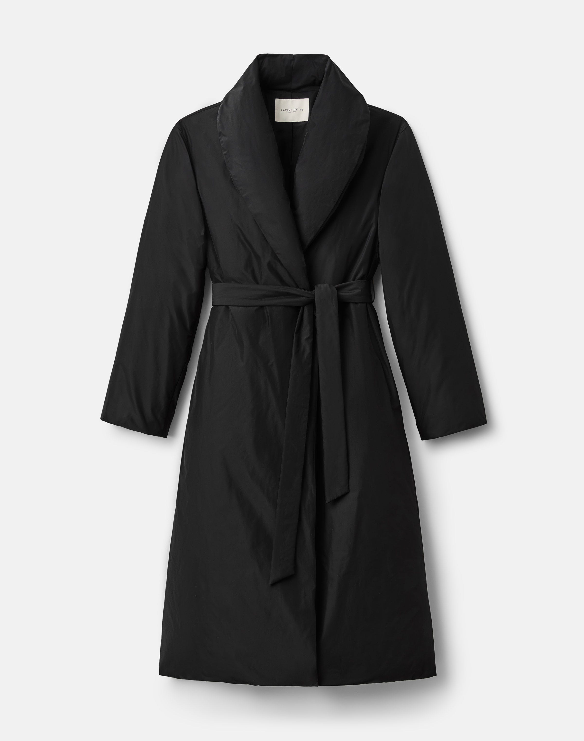 Micro Tech Twill Belted Down Coat