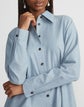Petite Slubbed Cotton Flounced Shirtdress