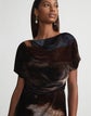 L148 X Save Venice Print Velvet Floor Length Gown