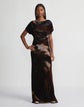 L148 X Save Venice Print Velvet Floor Length Gown