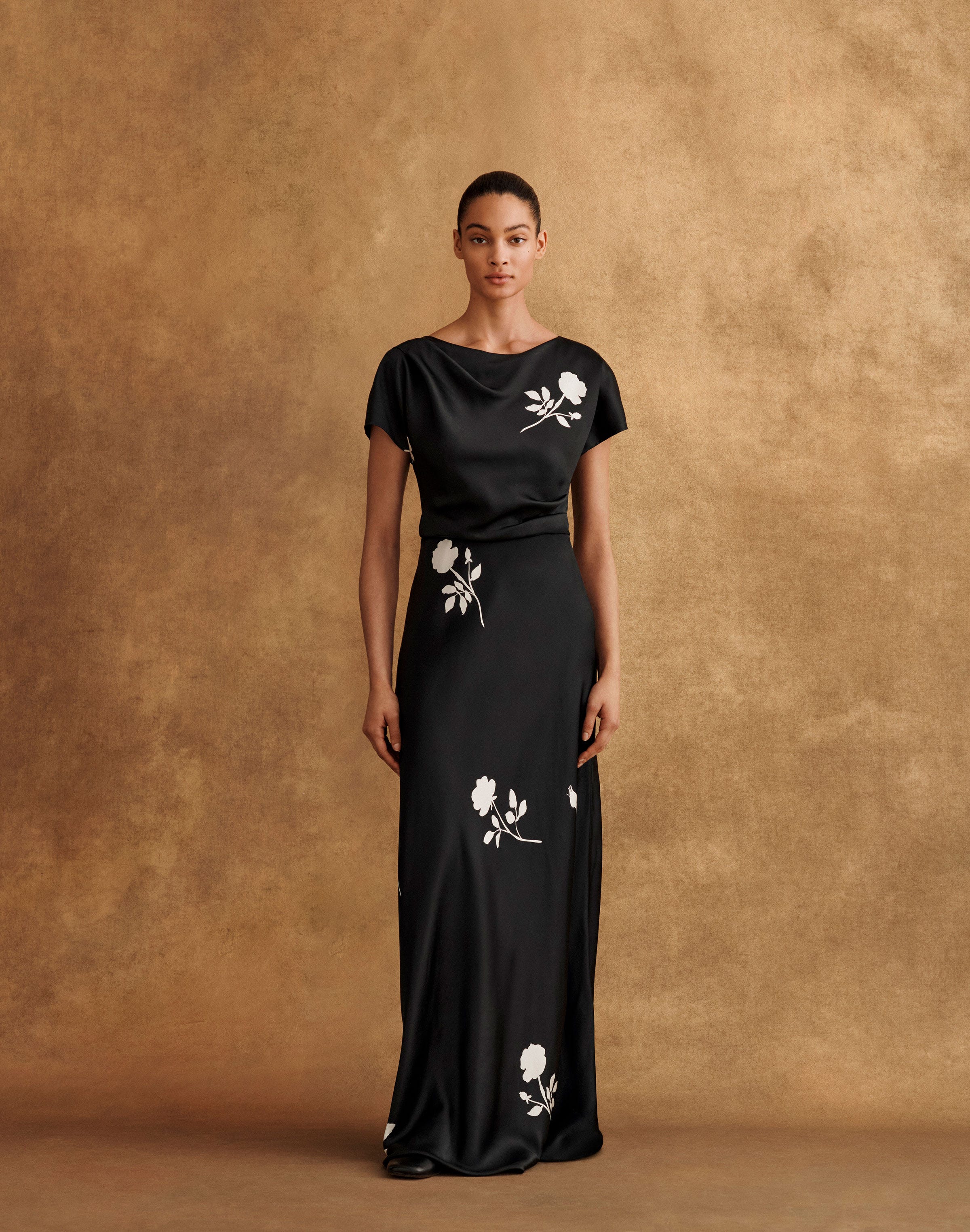 Rose Print Viscose Gown