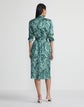 Impasto Print Textured Silk Satin Dress