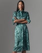 Impasto Print Textured Silk Satin Dress