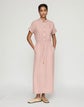 Organic Linen Claudine Collar Drawstring Dress