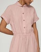 Organic Linen Claudine Collar Drawstring Dress