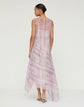 Washed Glaze Print Silk Crépon Midi Dress