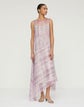 Washed Glaze Print Silk Crépon Midi Dress