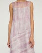 Washed Glaze Print Silk Crépon Midi Dress