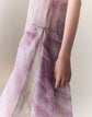 Washed Glaze Print Silk Crépon Midi Dress