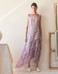 Washed Glaze Print Silk Crépon Midi Dress