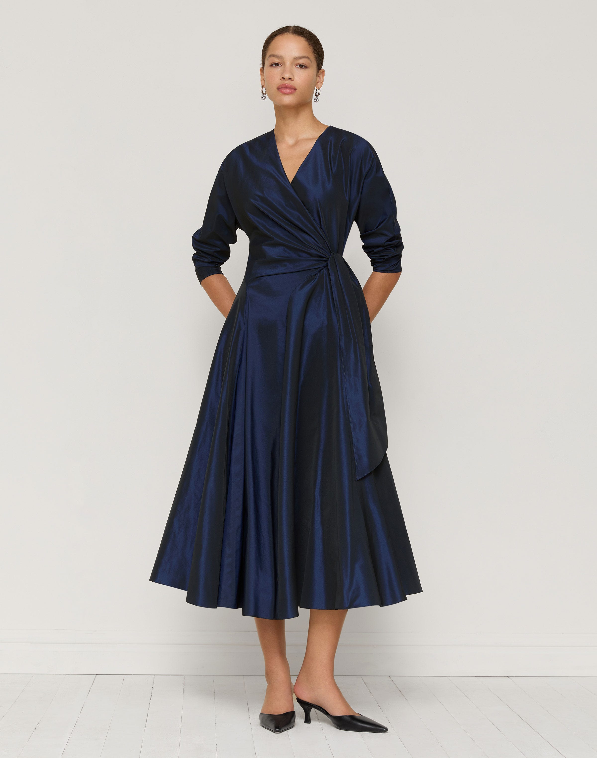 Taffeta Tie Wrap Dress