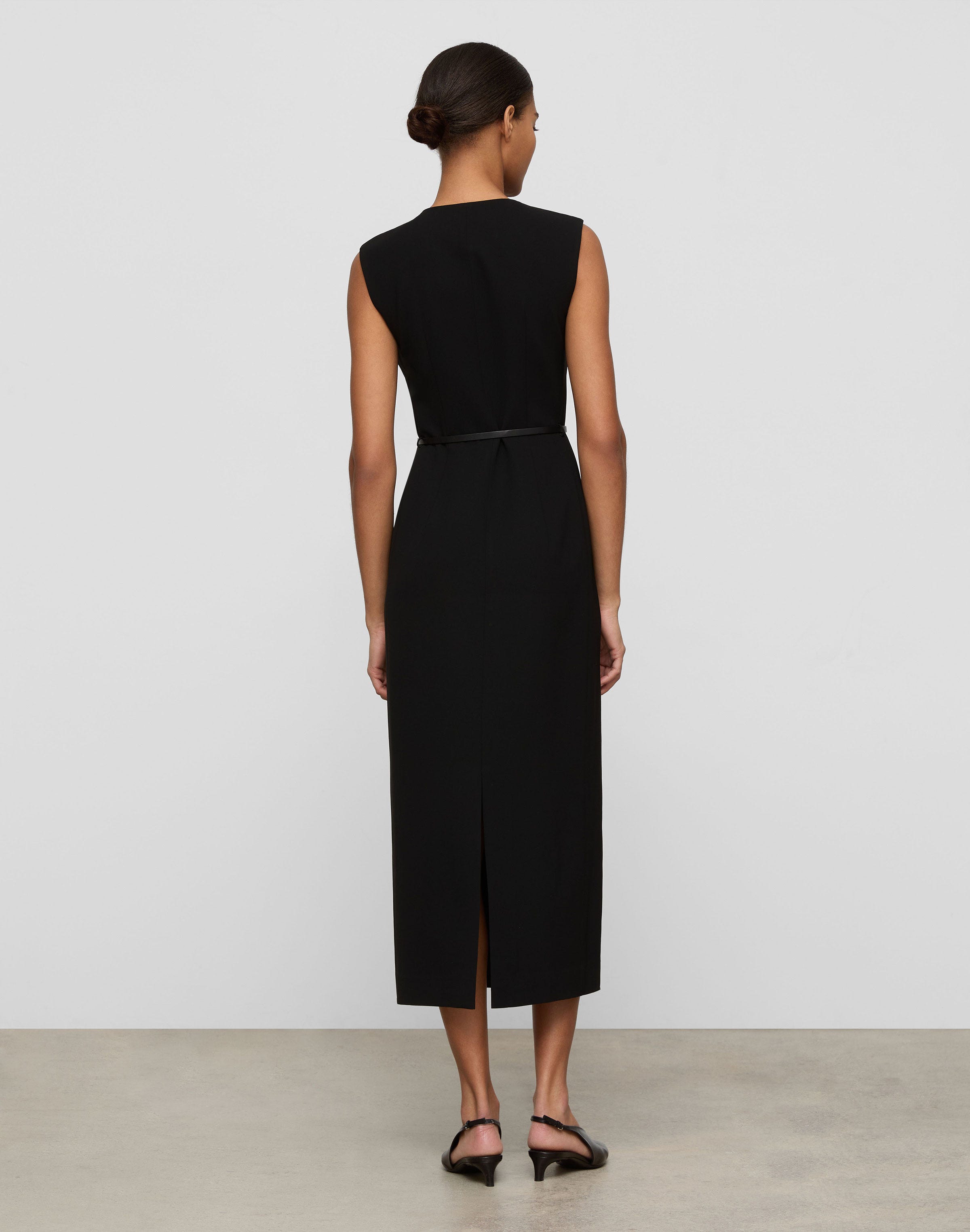 Responsible Finesse Crepe Belted Sheath Dress