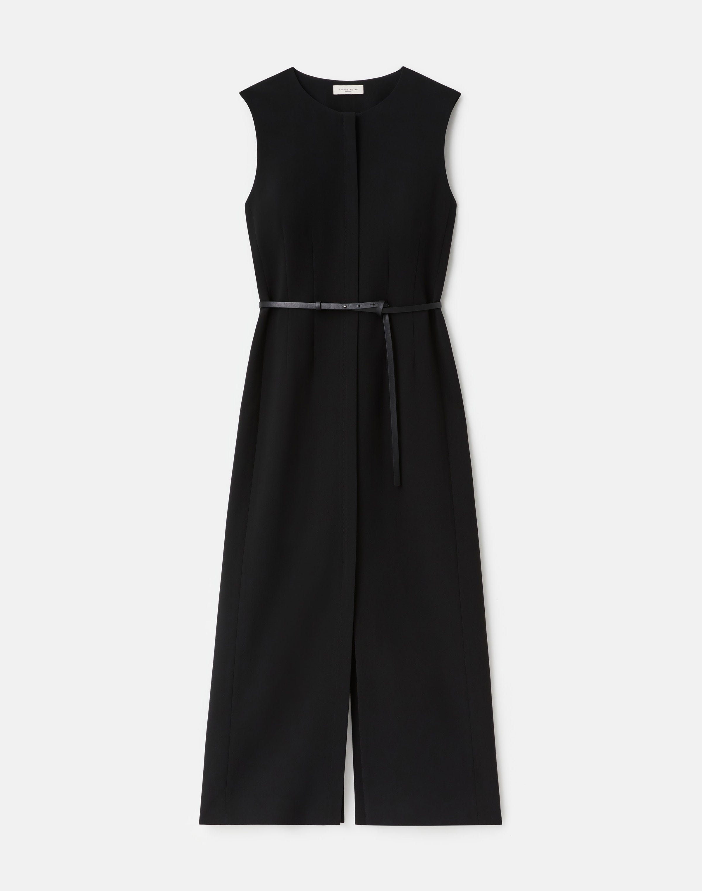 Responsible Finesse Crepe Belted Sheath Dress