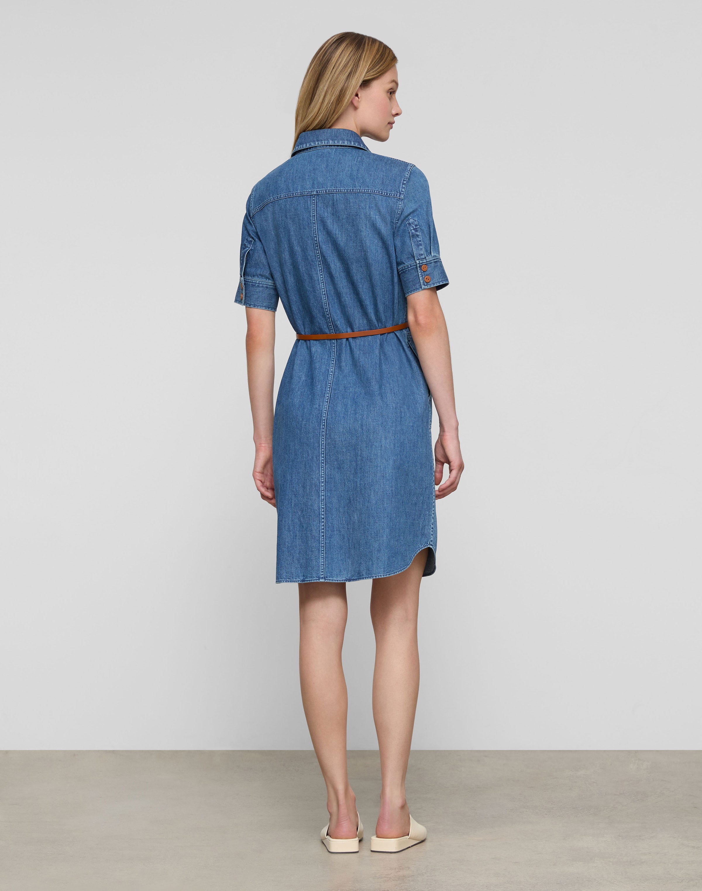 Chambray Belted Shirtdress