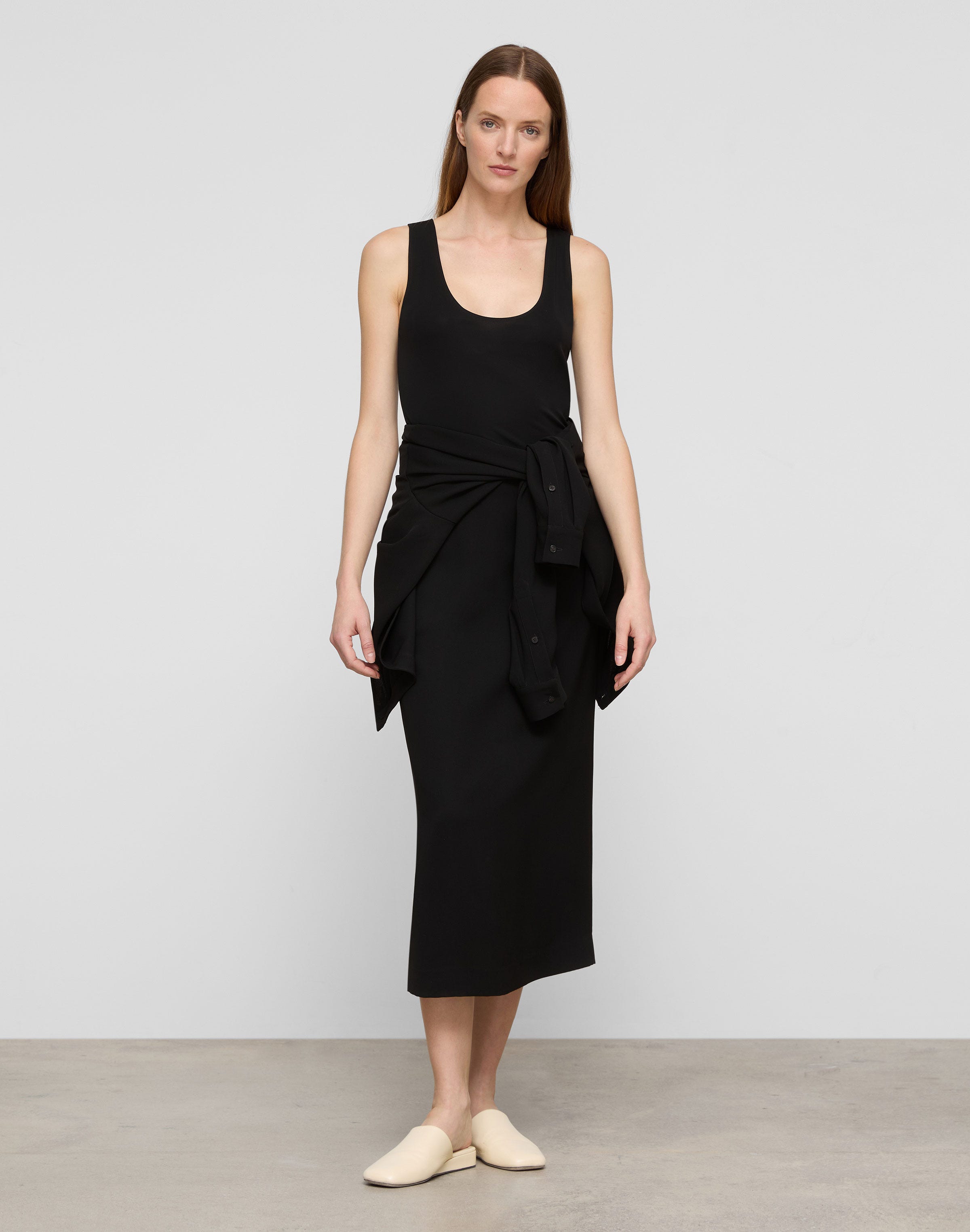 Responsible Finesse Crepe Layered Shirtdress