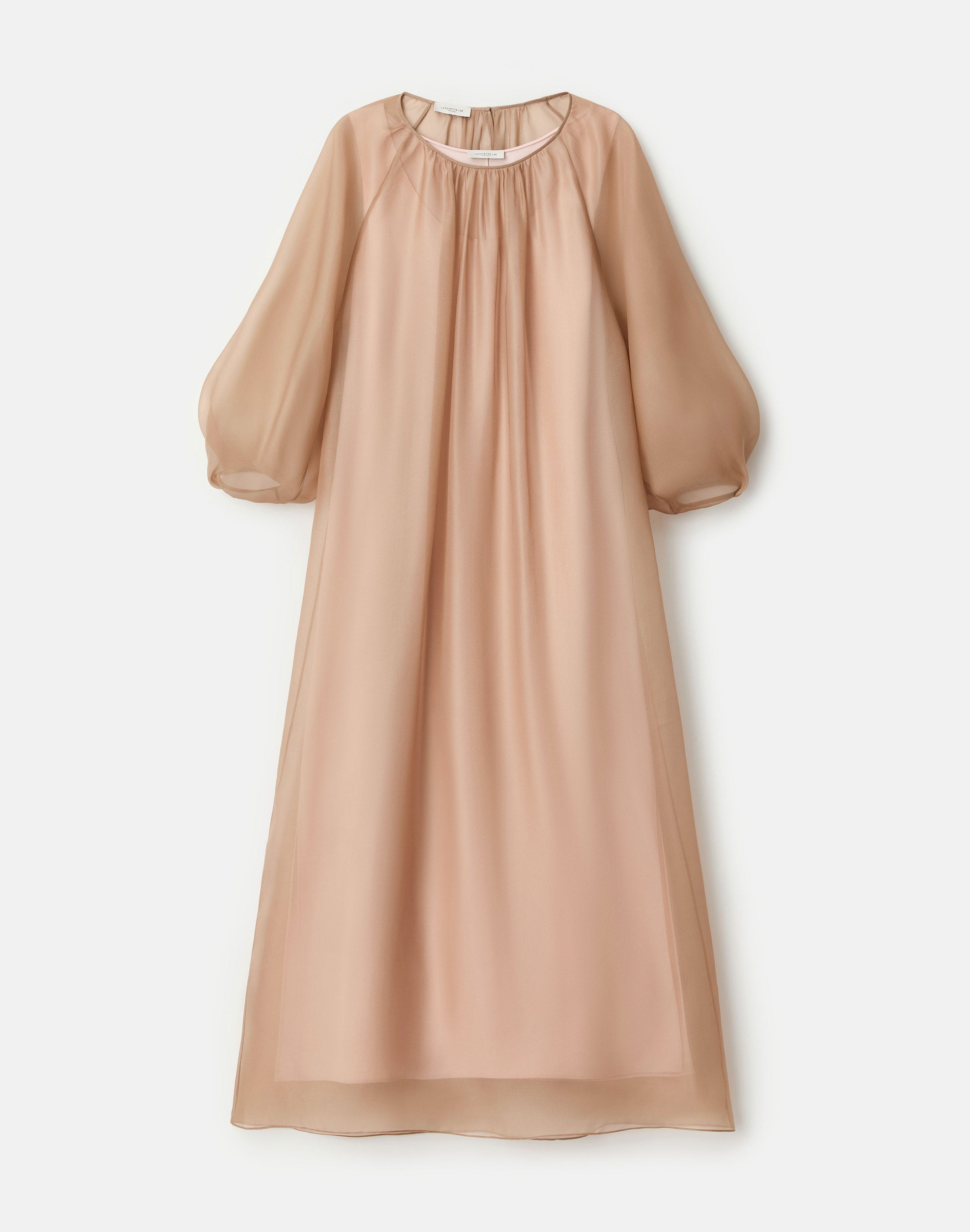 Silk Organza Blouson Sleeve Gown