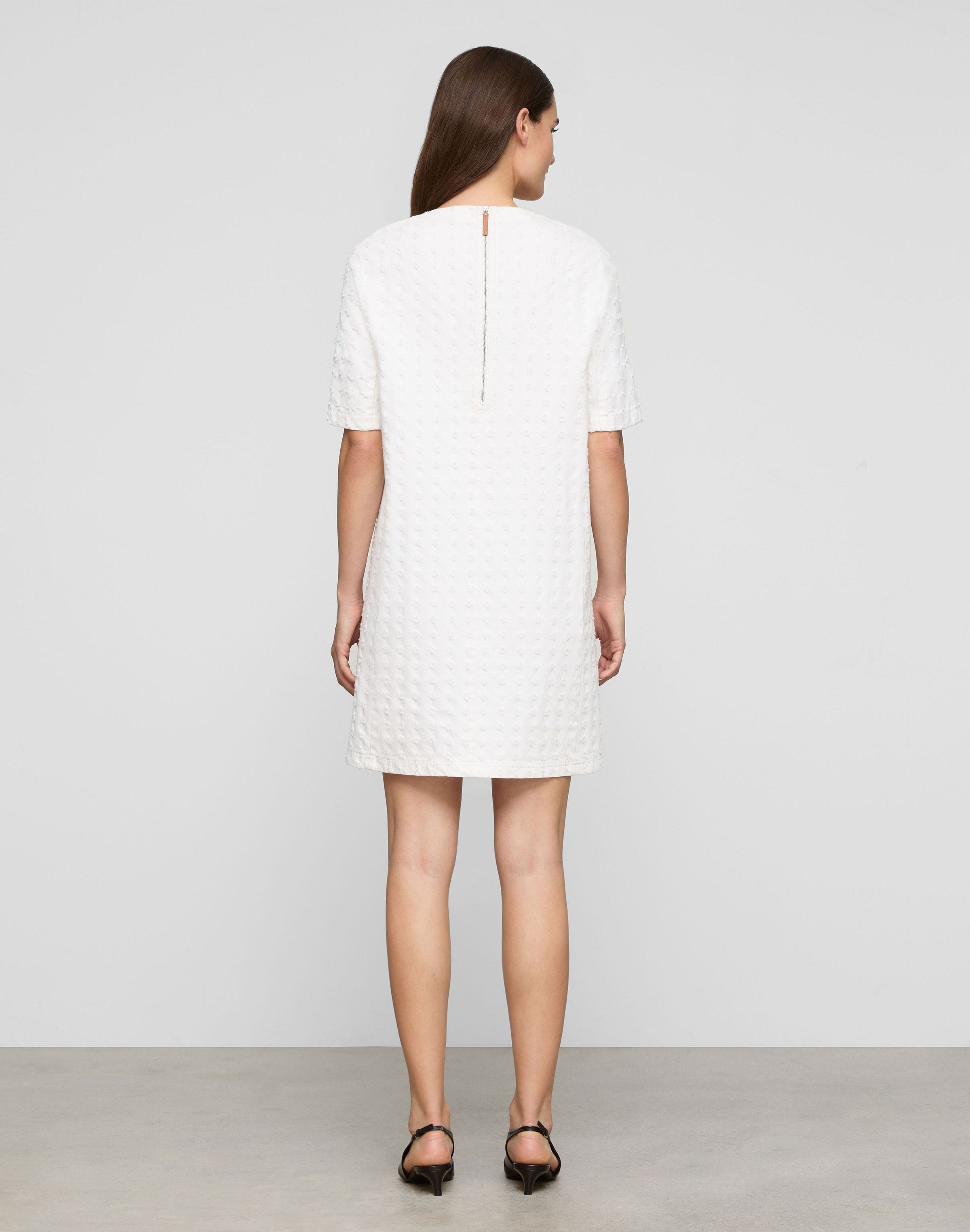 L148 Denim Textured Mini Shift Dress