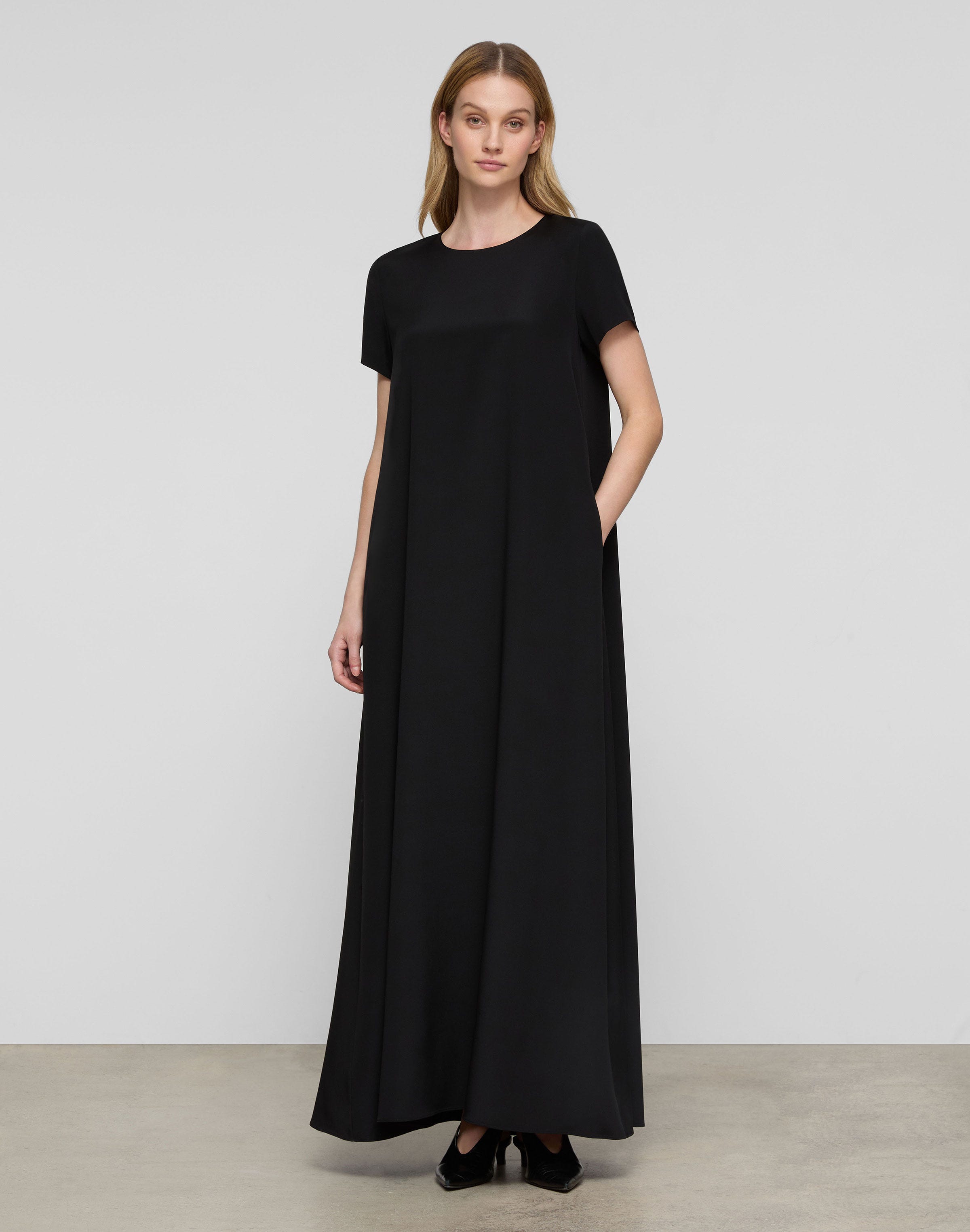 Organic Silk Stretch Crepe De Chine Maxi Dress