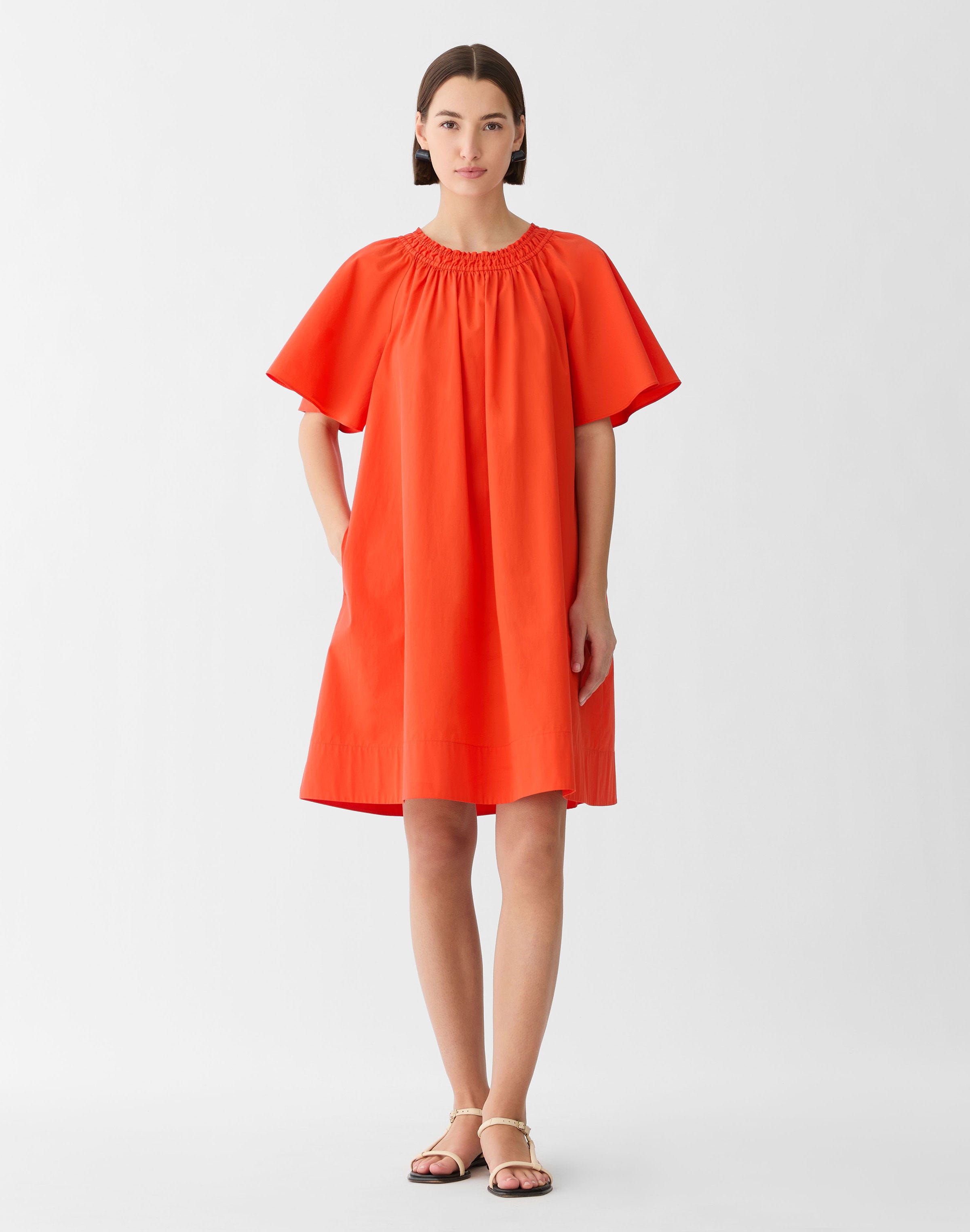Plus-Size Organic Cotton Poplin Swing Dress