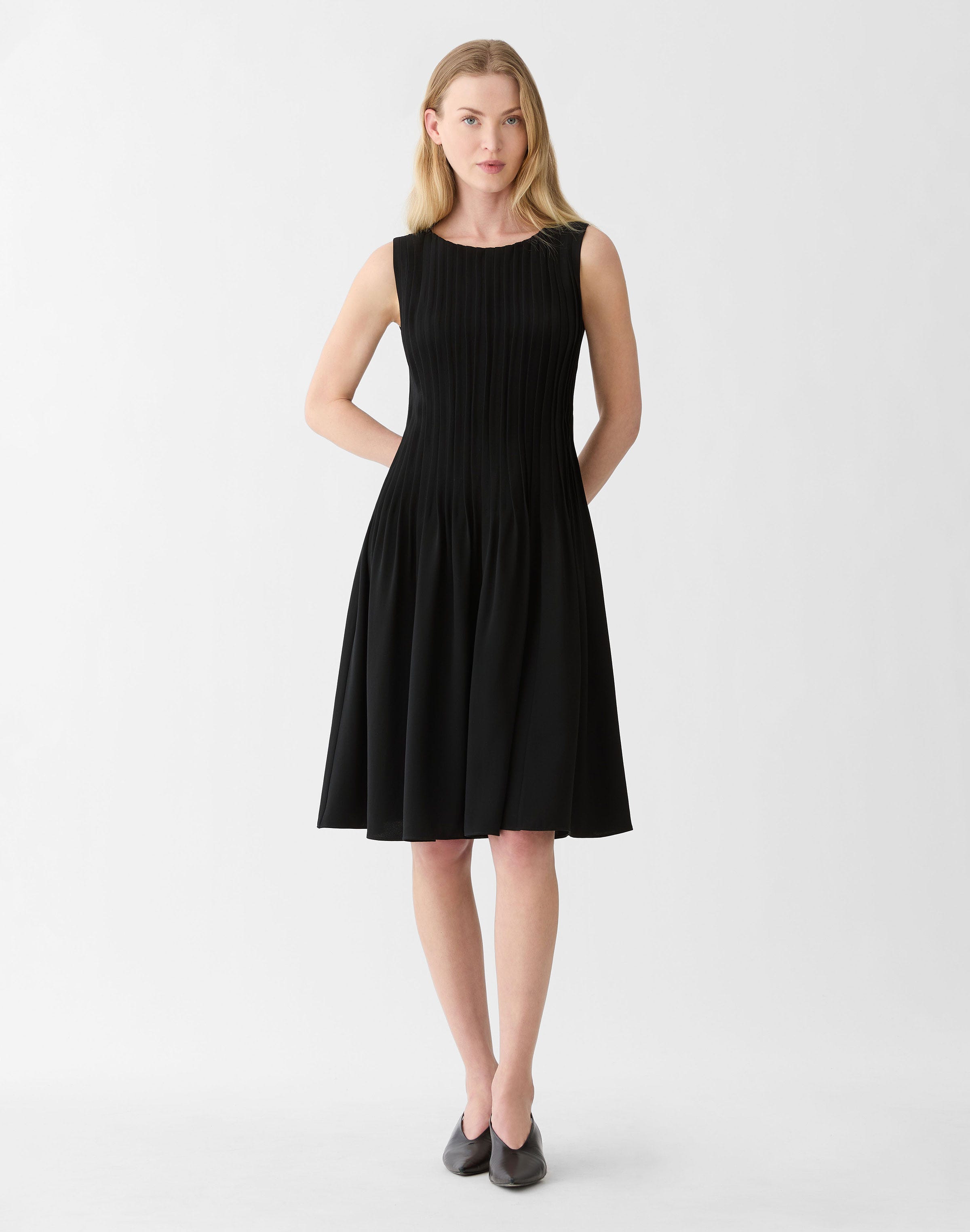 Finesse Crepe Hand Pintucked Dress