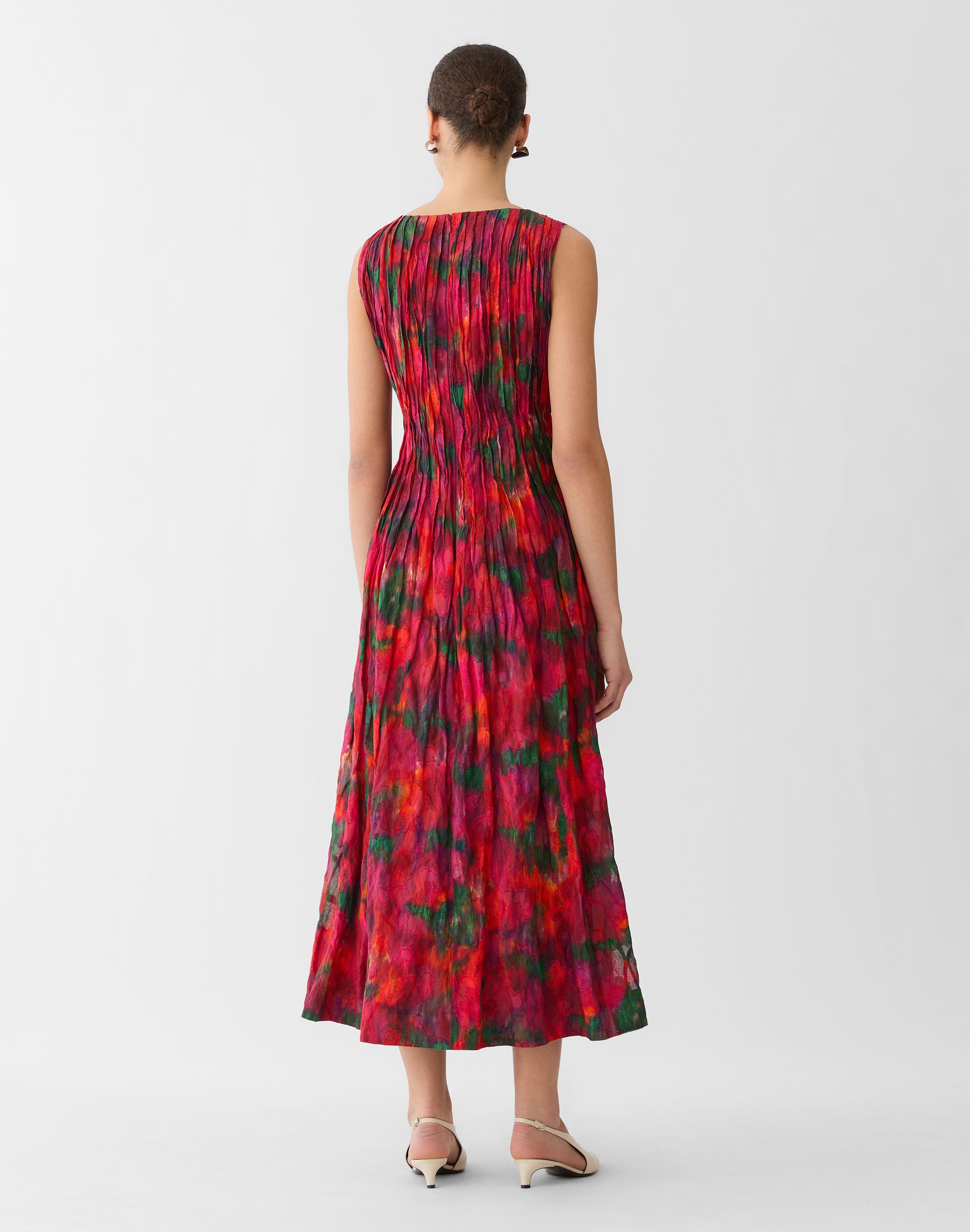 Blossom Print Fil Coupé Hand Pintucked  Dress