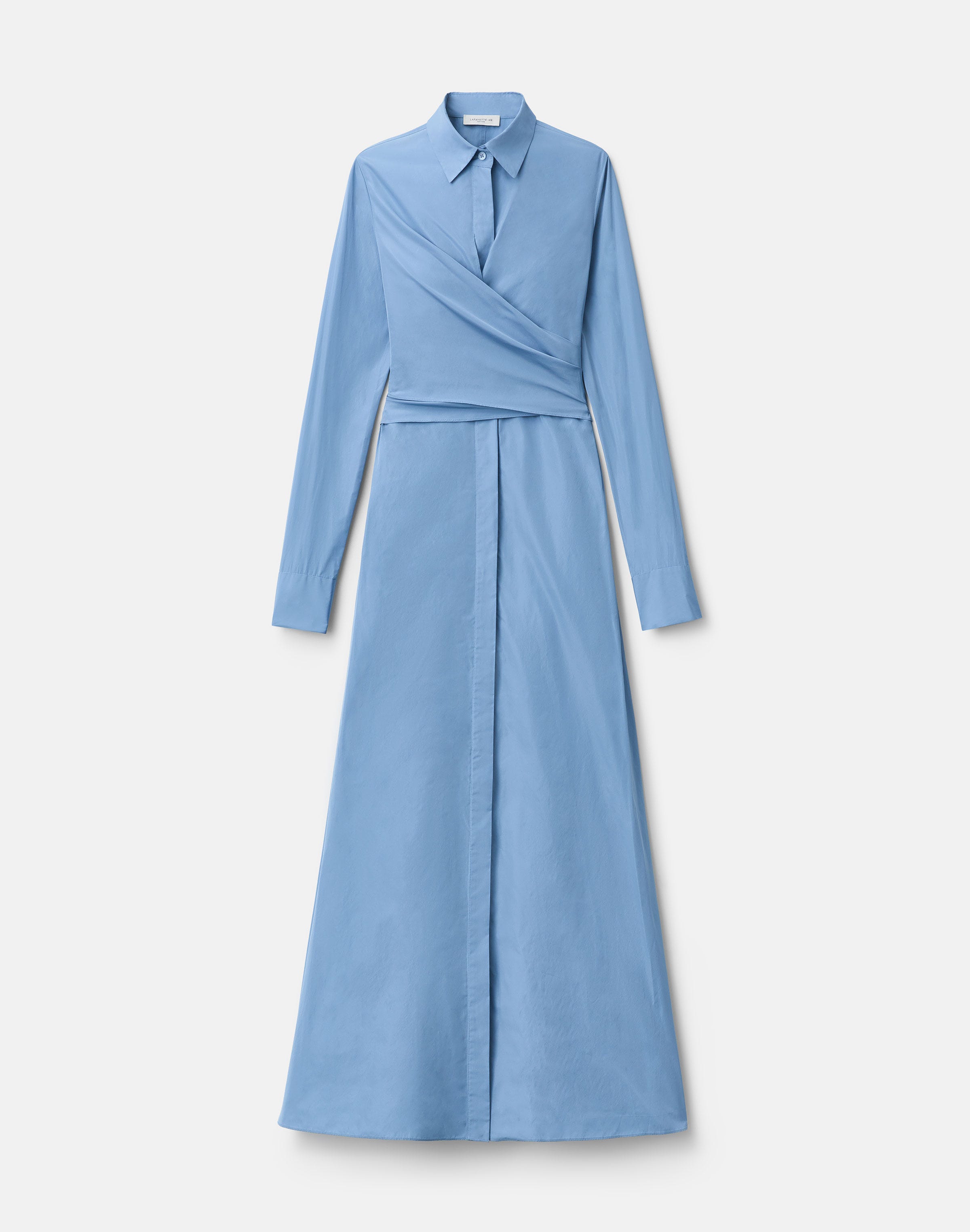 Taffeta Maxi Wrap Shirtdress