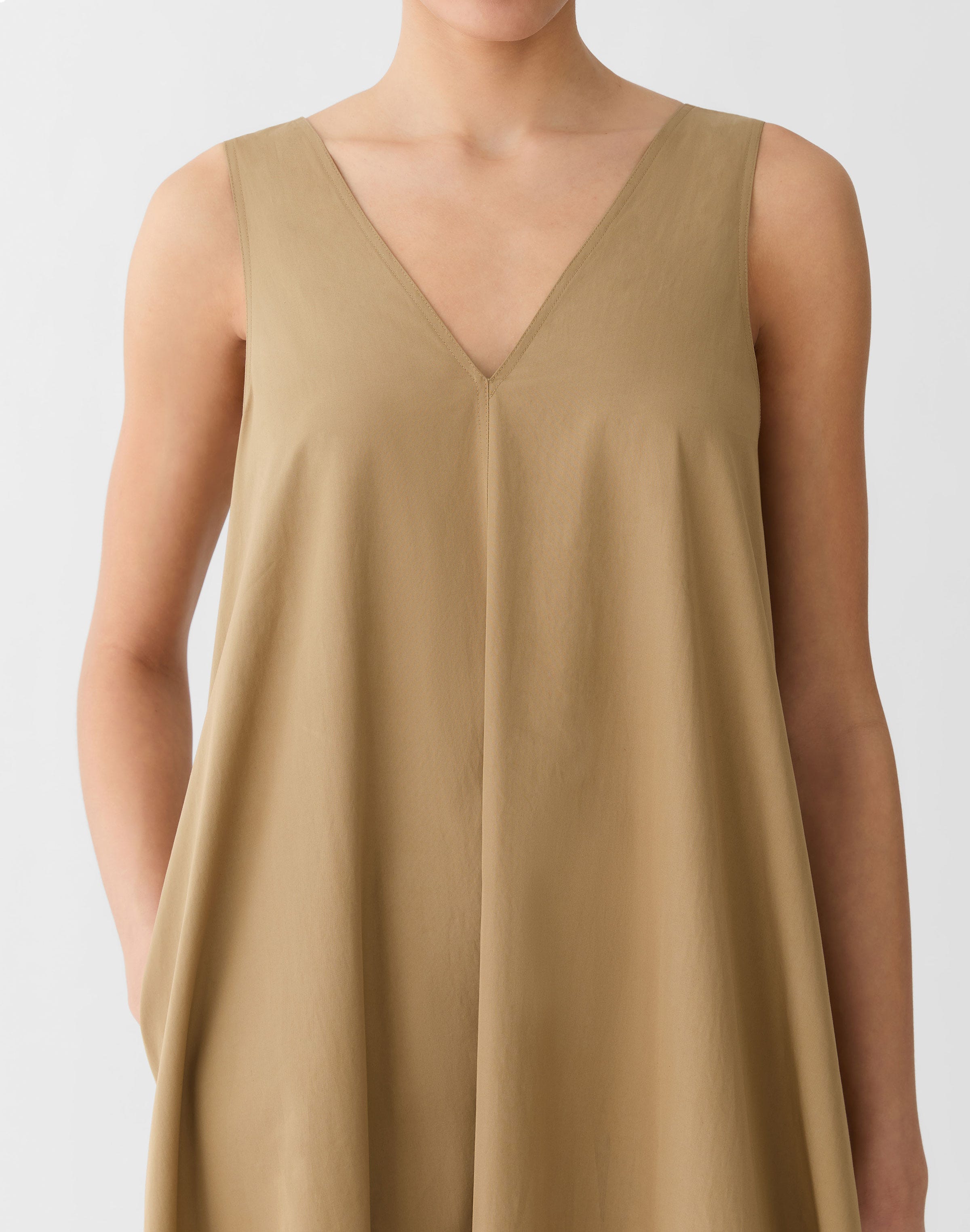 Organic Cotton Poplin Colorblock Swing Dress