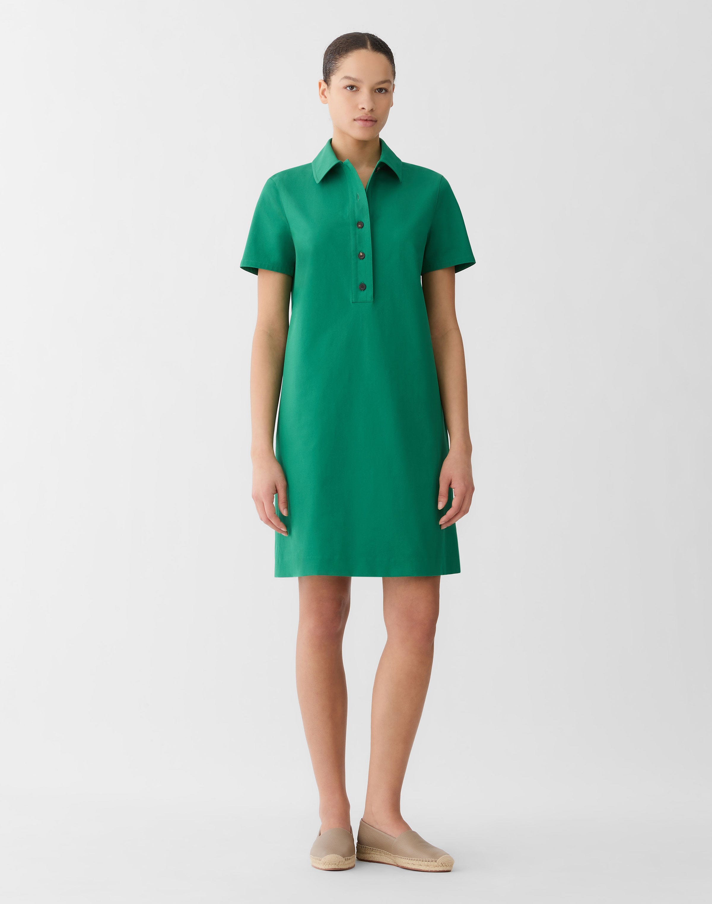 Techno Stretch Twill Polo Shirtdress