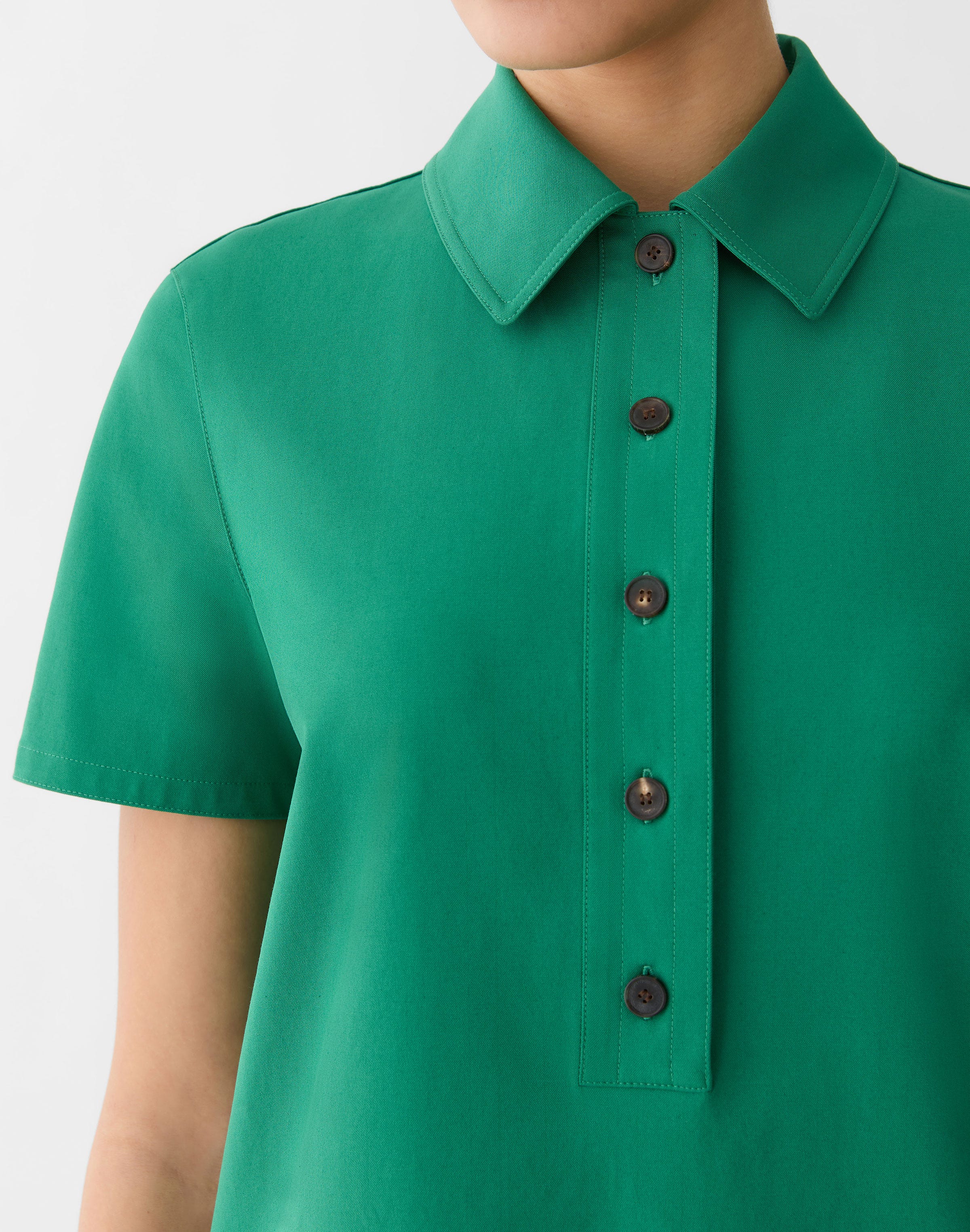 Techno Stretch Twill Polo Shirtdress