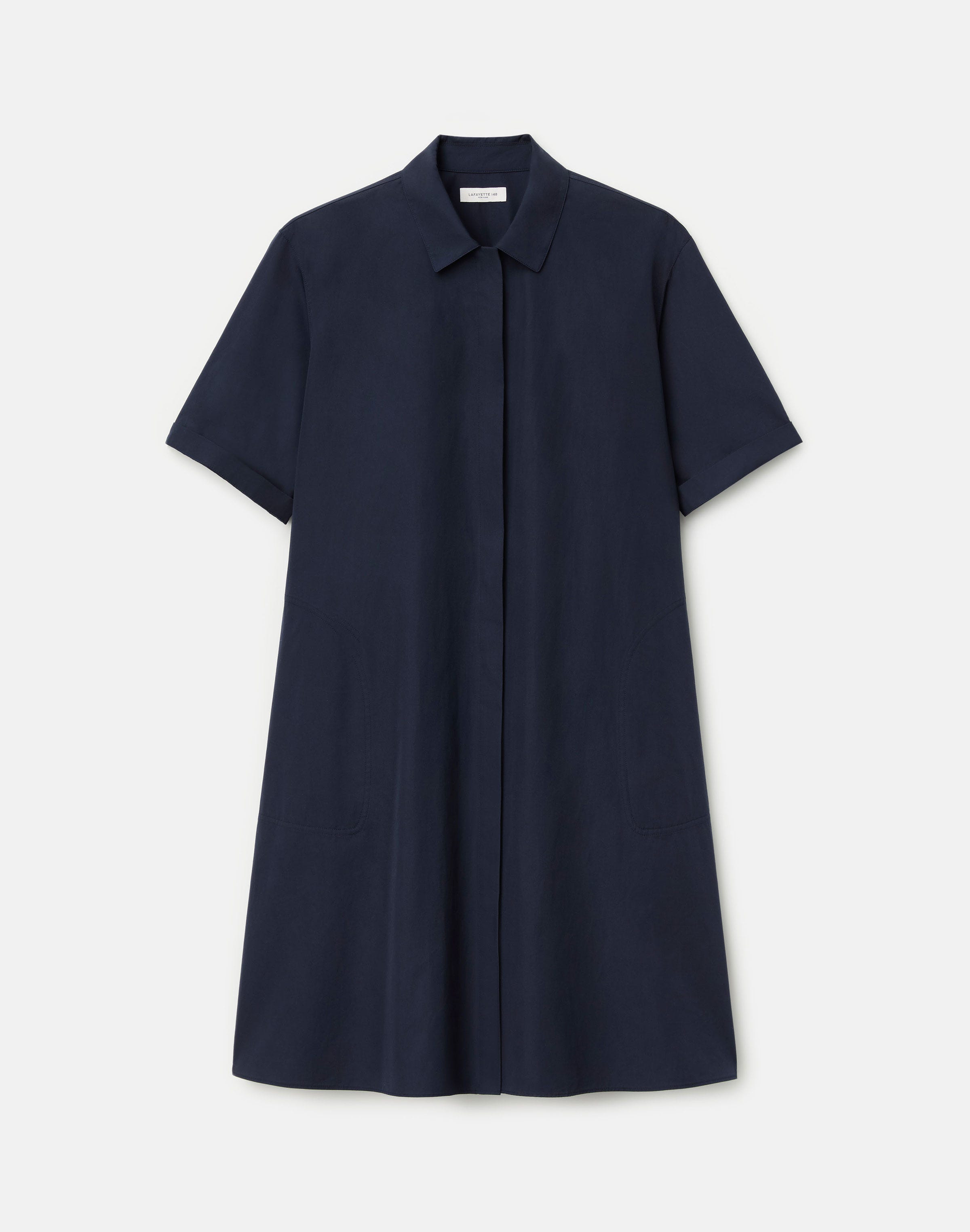 Organic Cotton Poplin Pleated Shirtdress