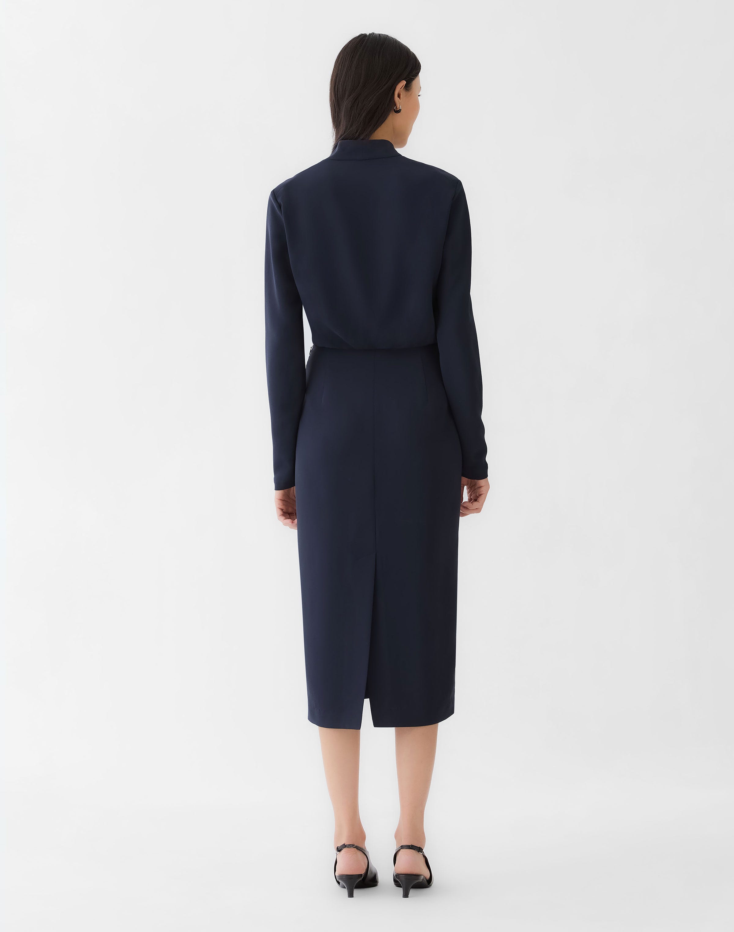 Responsible Finesse Crepe Blouson Sheath Dress