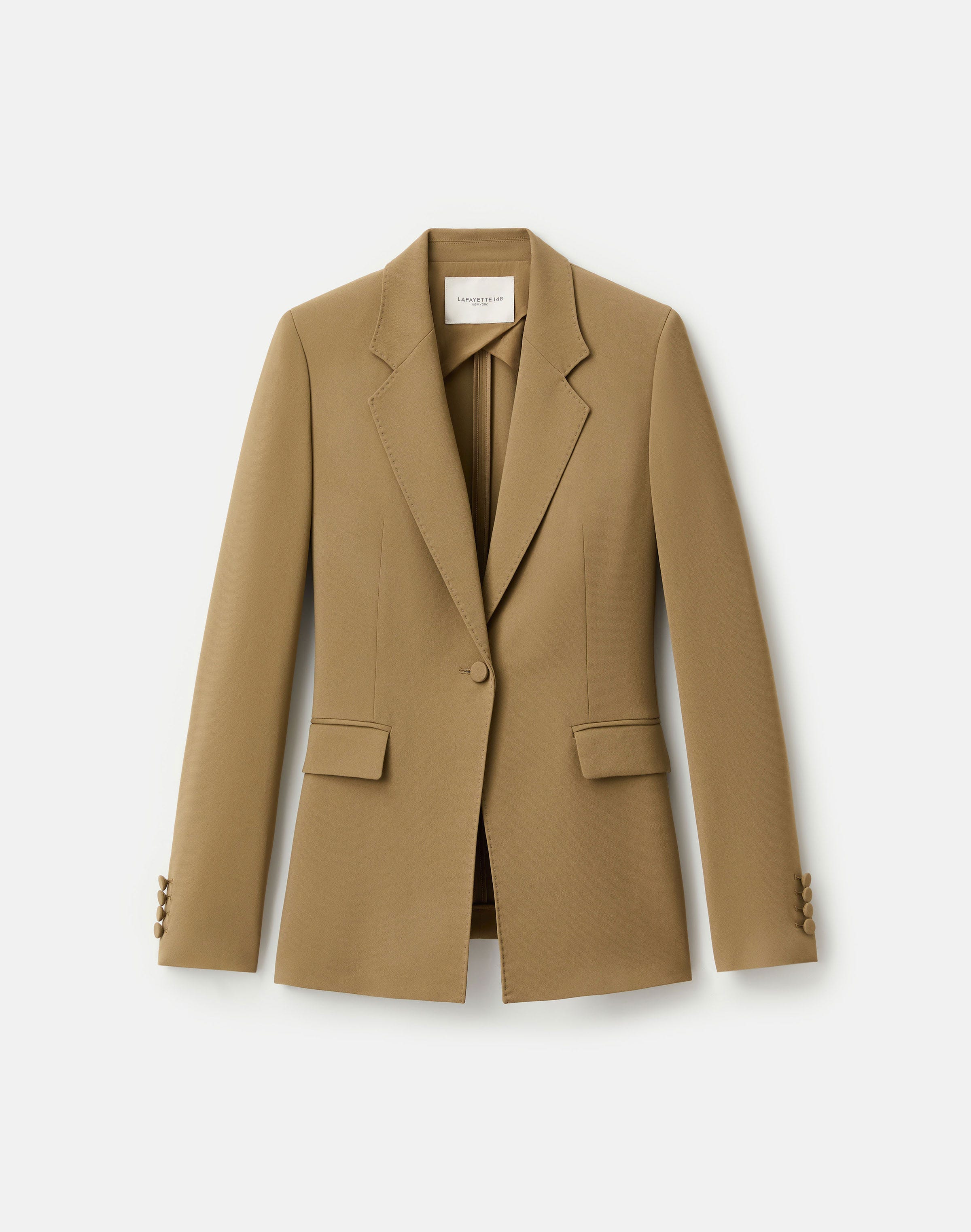 Plus-Size Responsible Finesse Crepe Single Button Blazer