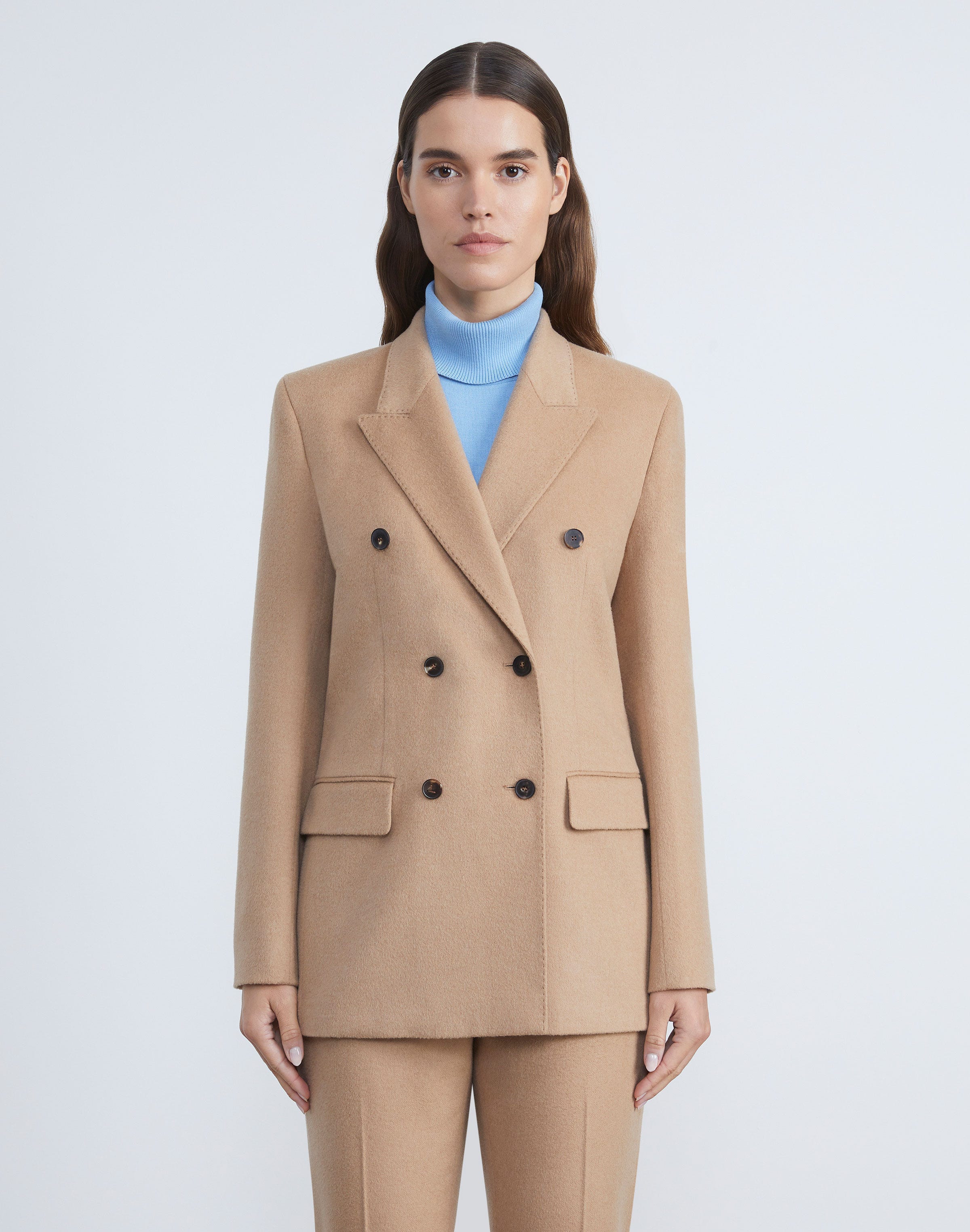 Camel Hair Double-Breasted Trinity Blazer