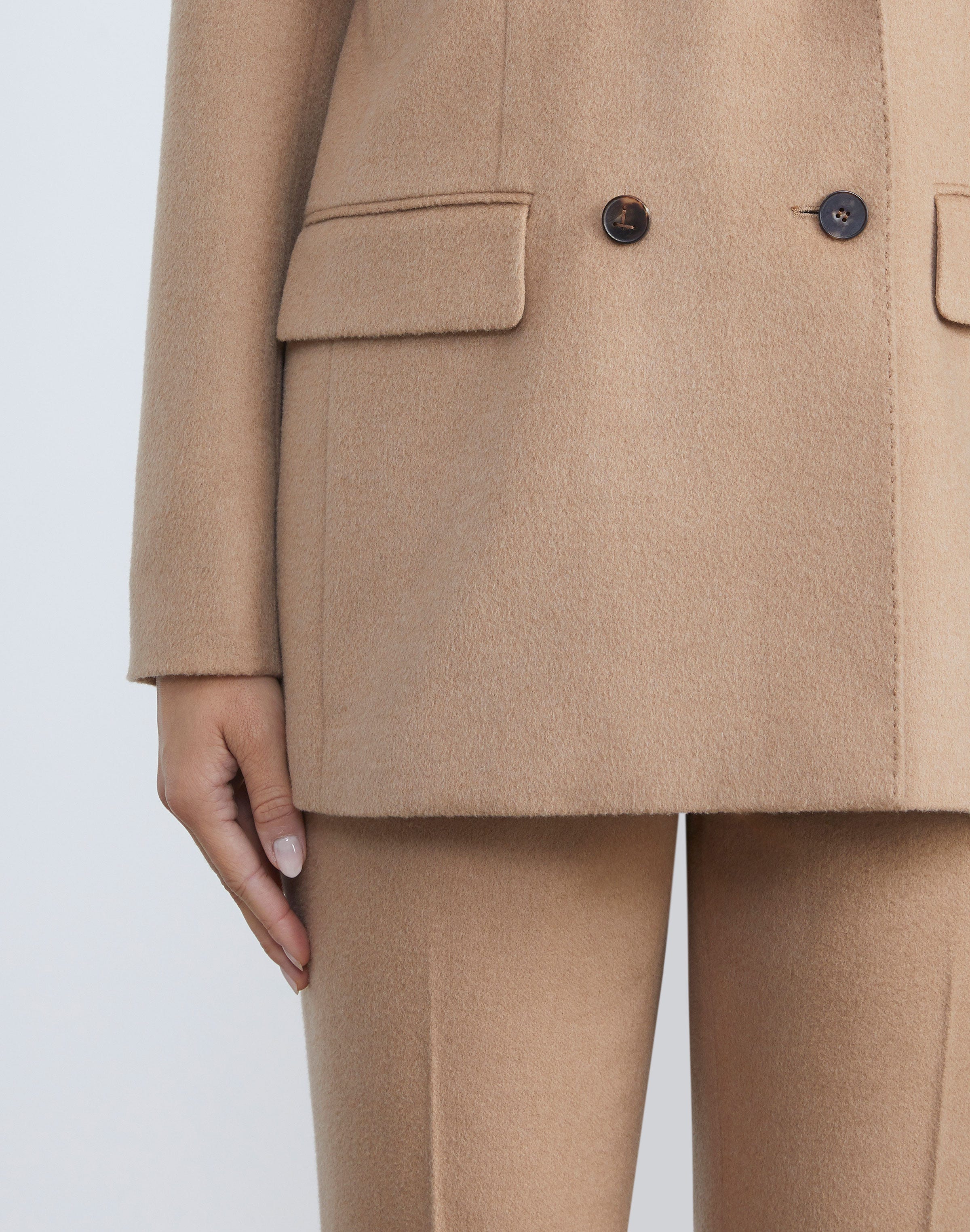 Camel Hair Double-Breasted Trinity Blazer