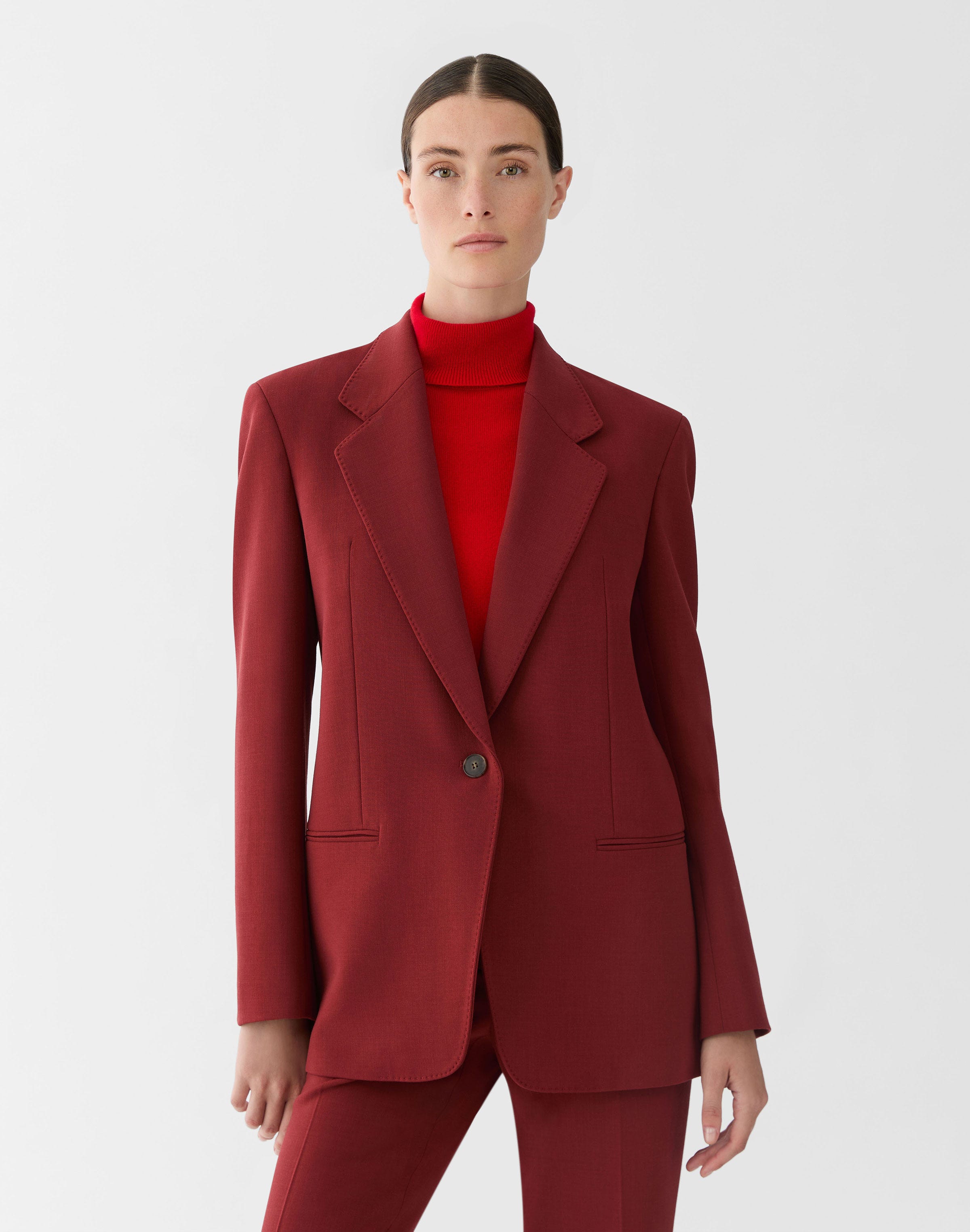 Responsible Wool Double Face Single Button Blazer