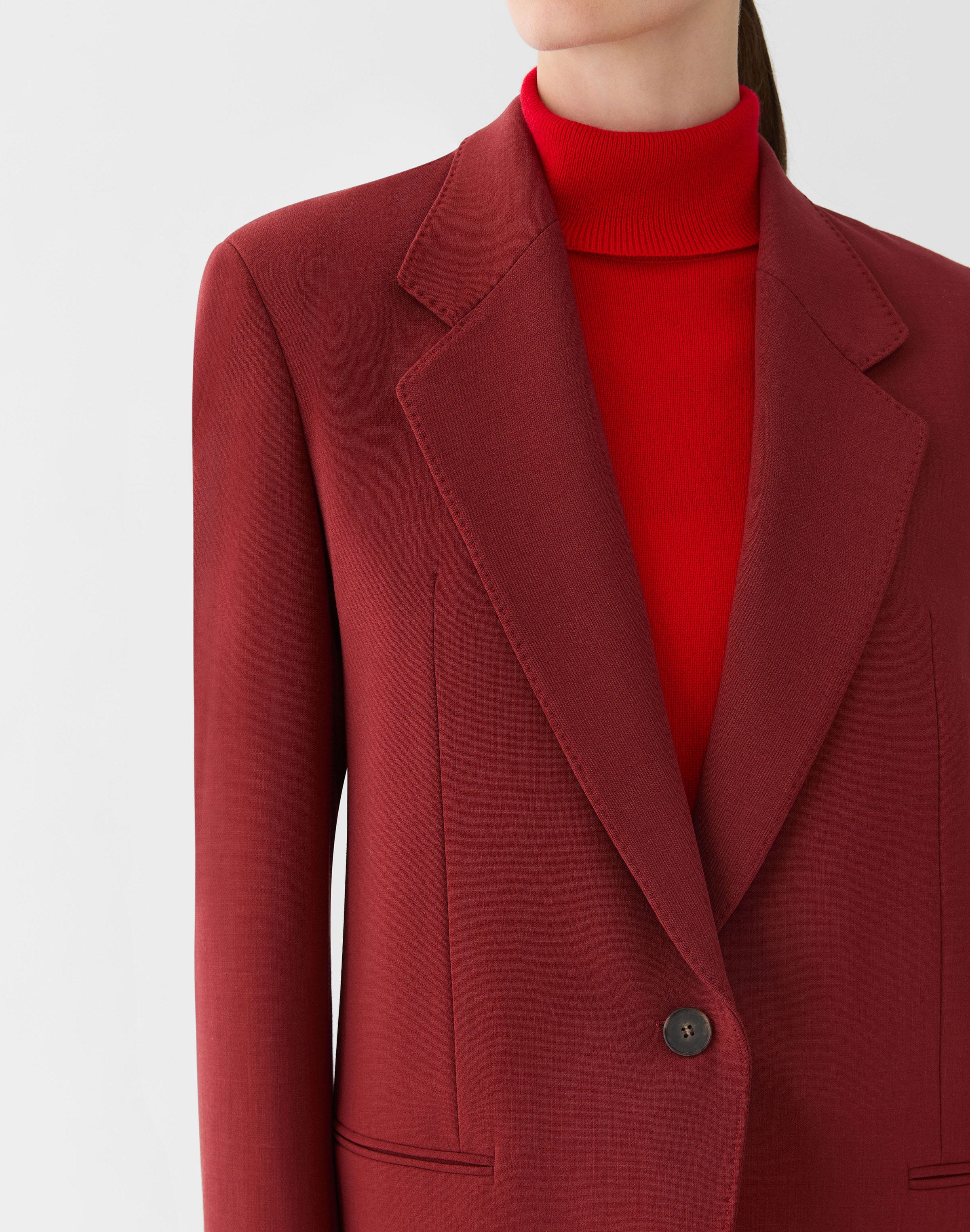 Responsible Wool Double Face Single Button Blazer
