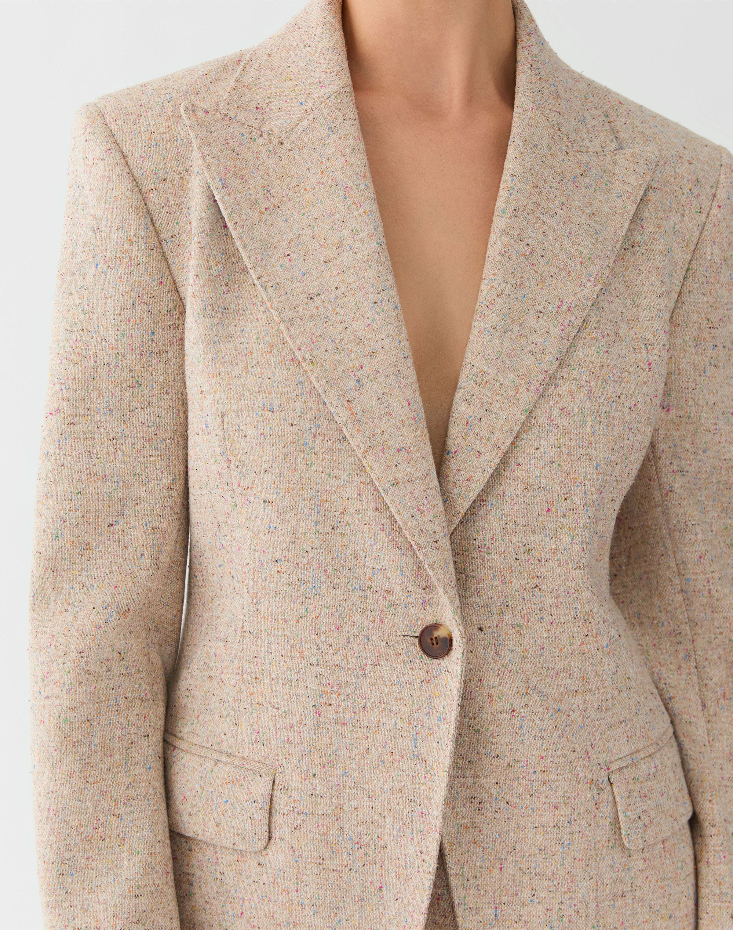 Donegal Tweed Peak Lapel Blazer