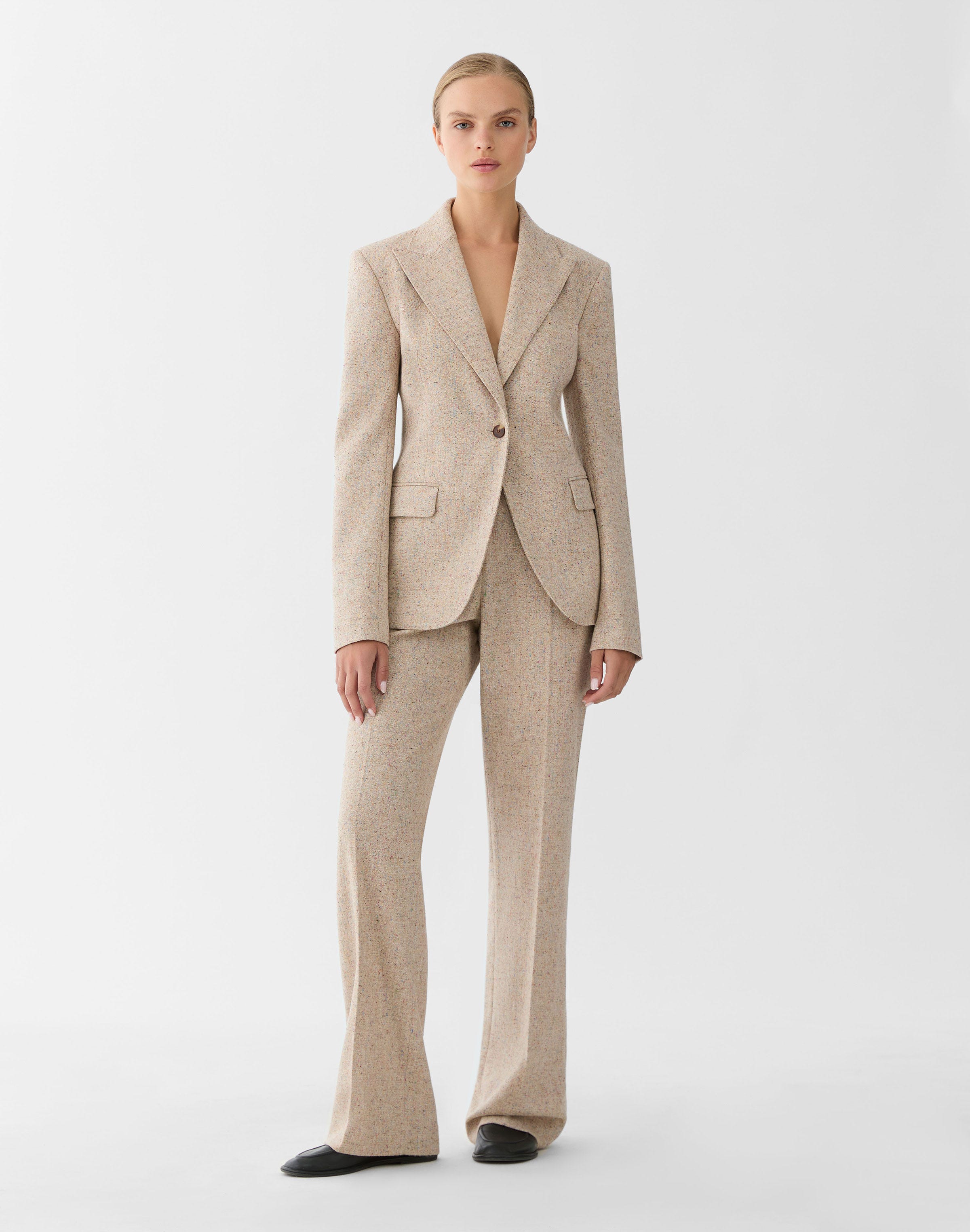 Donegal Tweed Peak Lapel Blazer