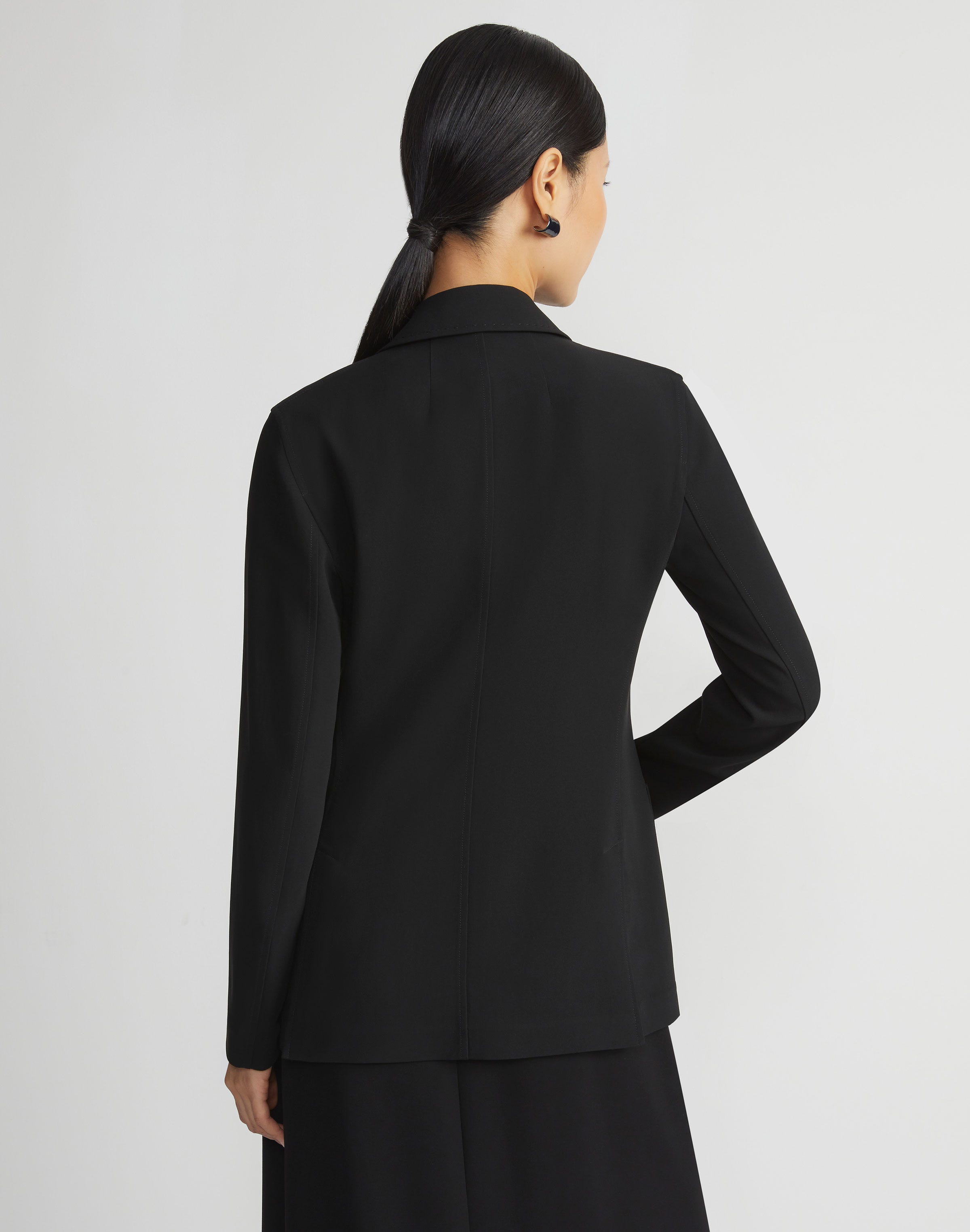 Plus-Size Finesse Crepe Three Pocket Blazer