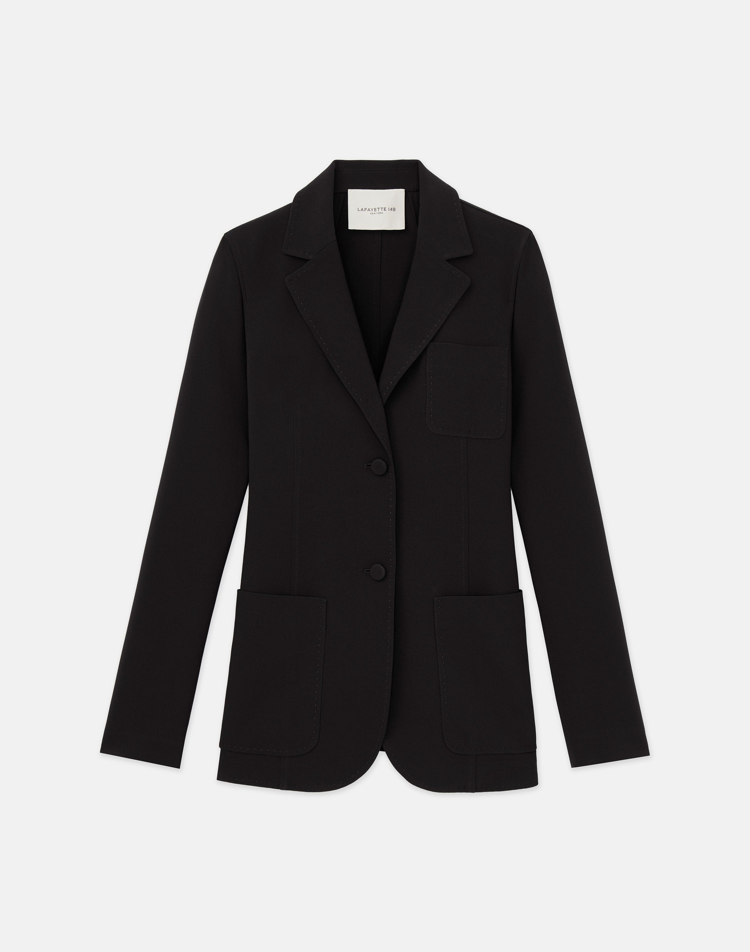 Plus-Size Finesse Crepe Three Pocket Blazer