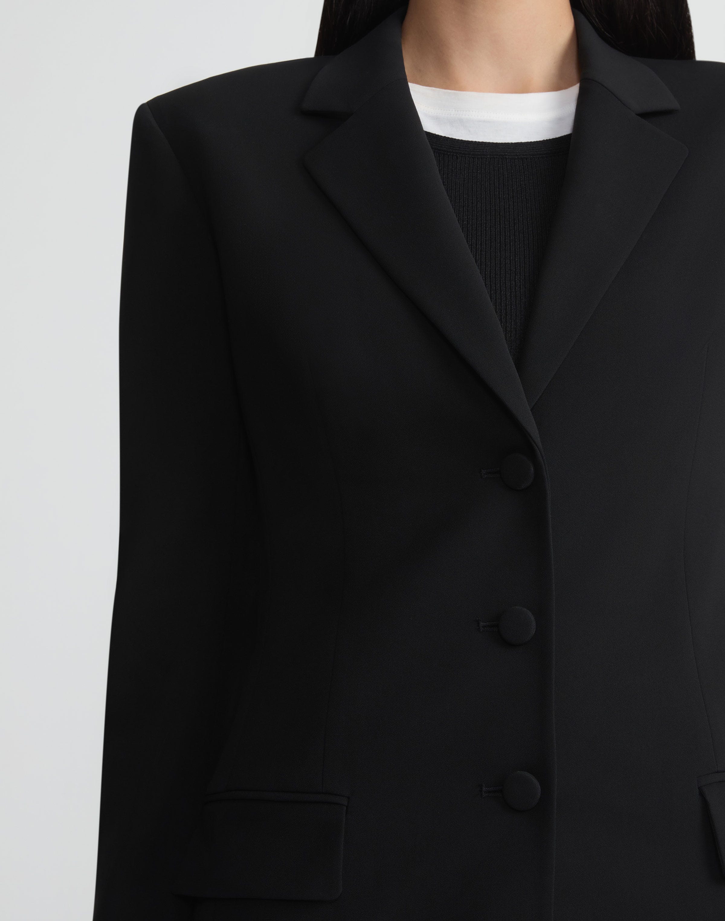 Petite Responsible Finesse Crepe Three Button Blazer