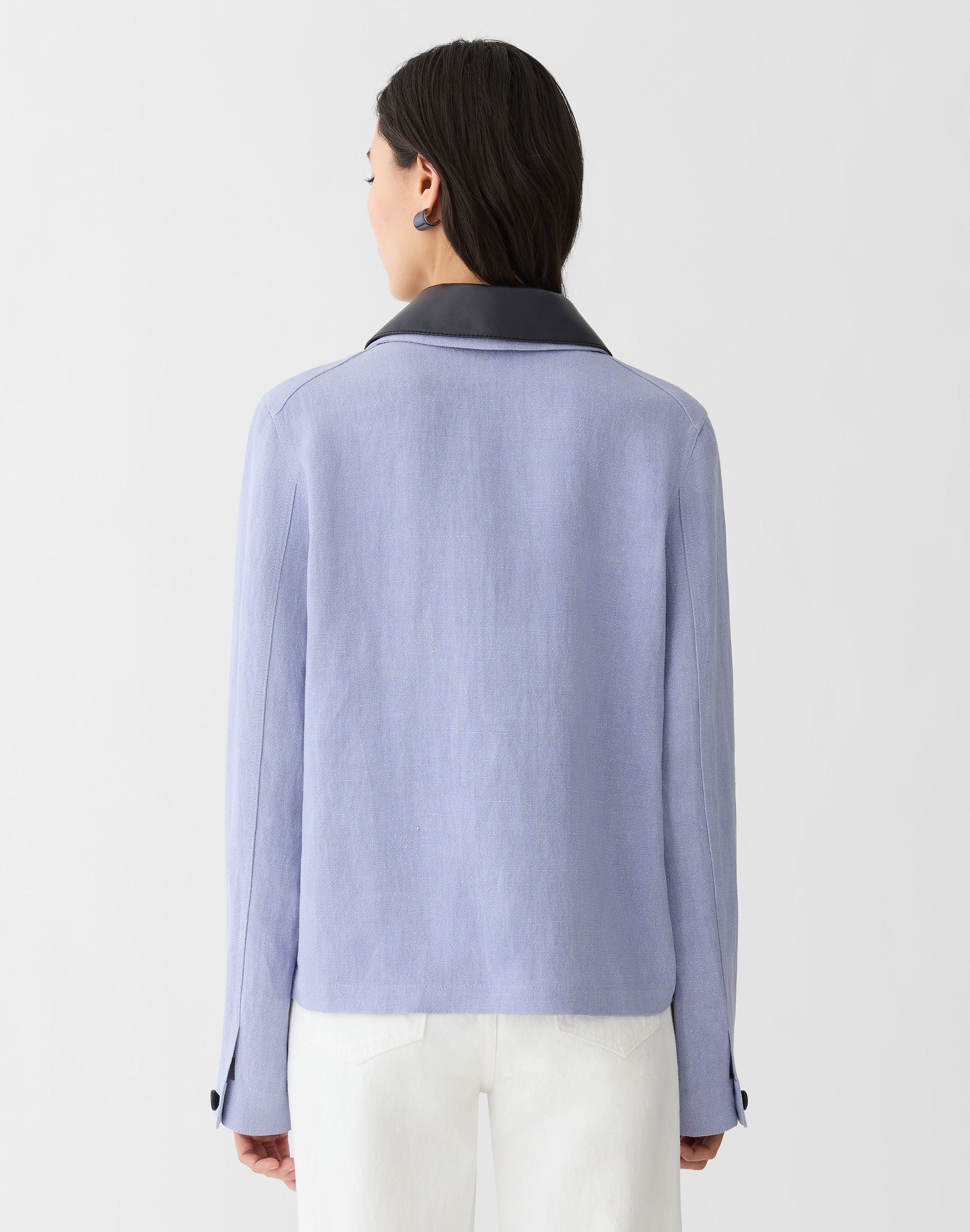 Linen-Viscose Canvas Convertible Jacket