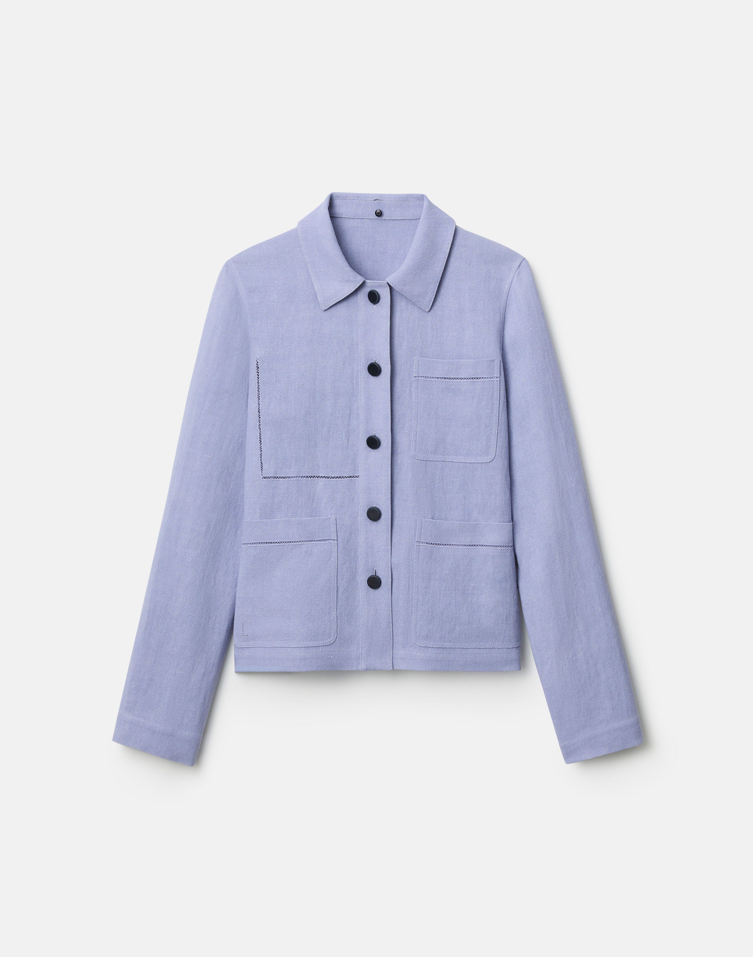 Linen-Viscose Canvas Convertible Jacket