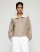 Two Tone Wool-Silk Double Face Bomber Jacket